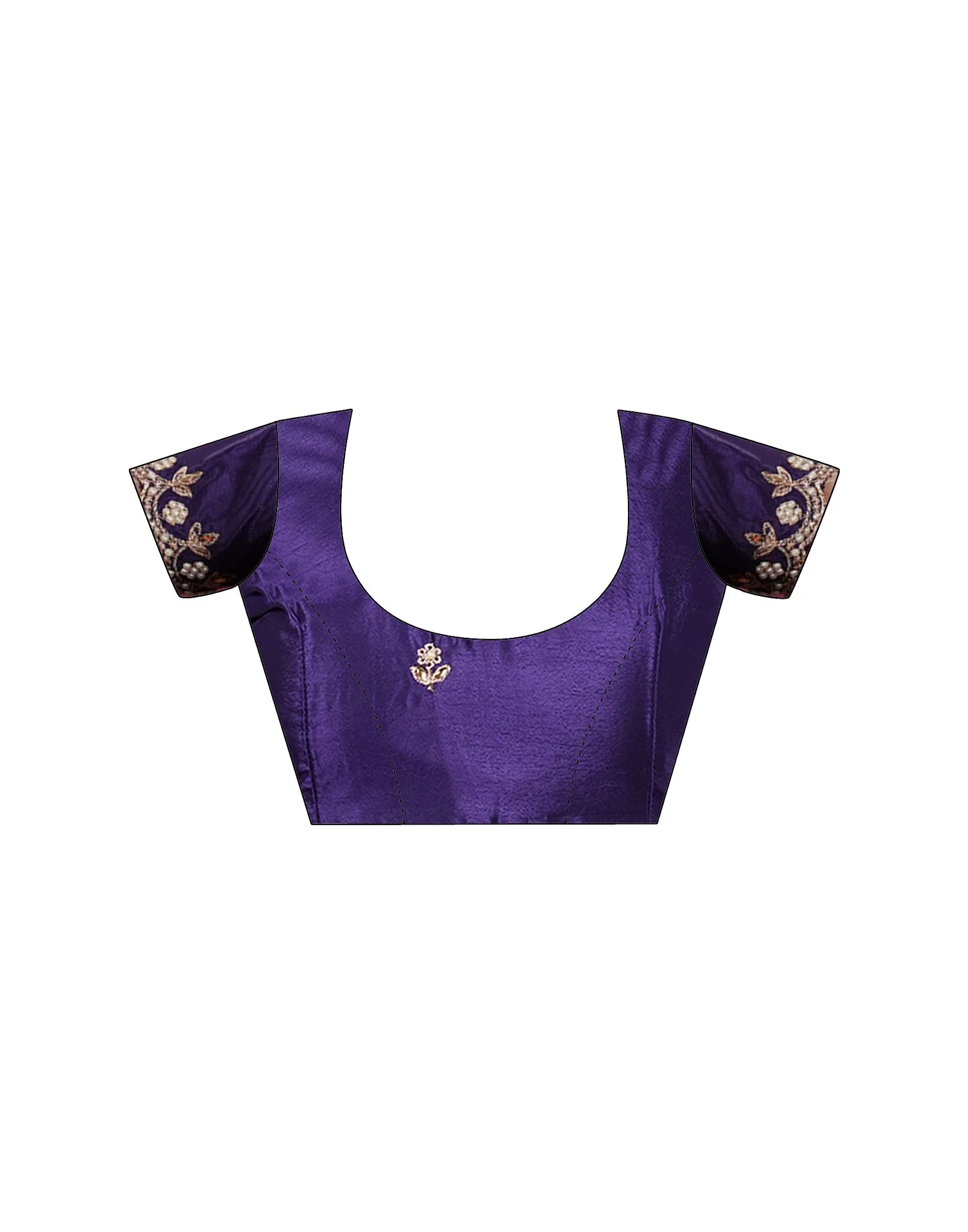 Lavender Shimmer Pearl Work Embroidery Saree - Image 11