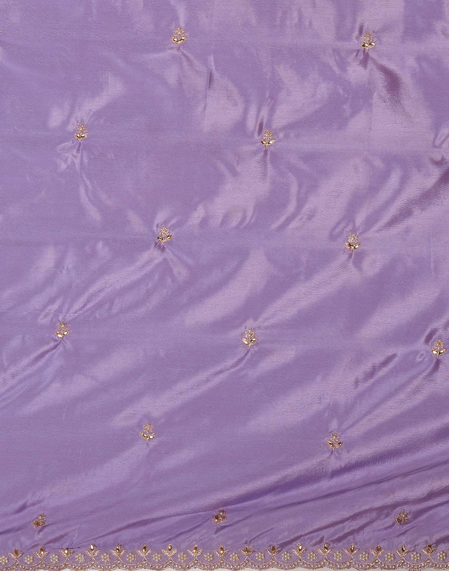 Lavender Shimmer Pearl Work Embroidery Saree - Image 8