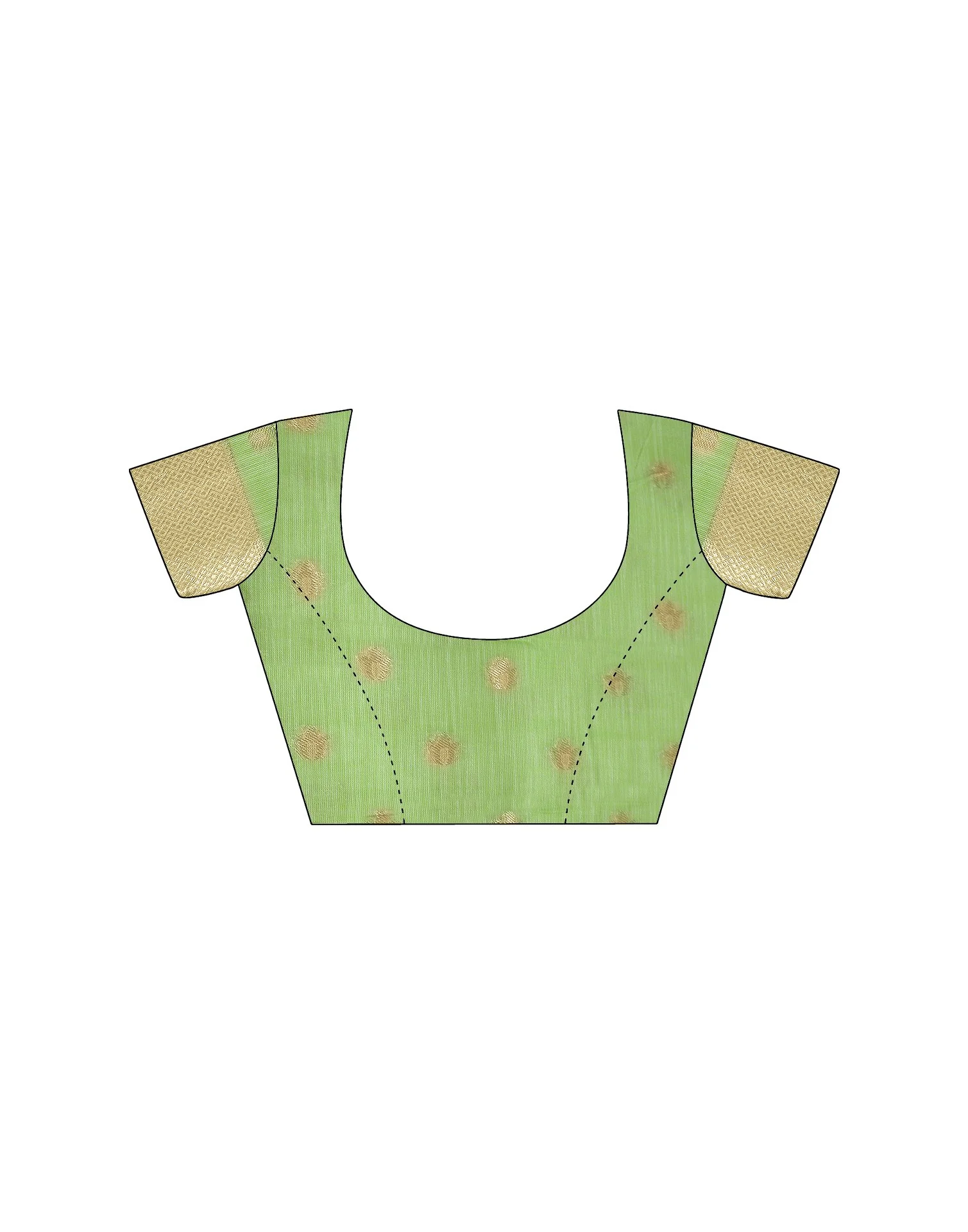Light Green Linen Woven Saree - Image 7