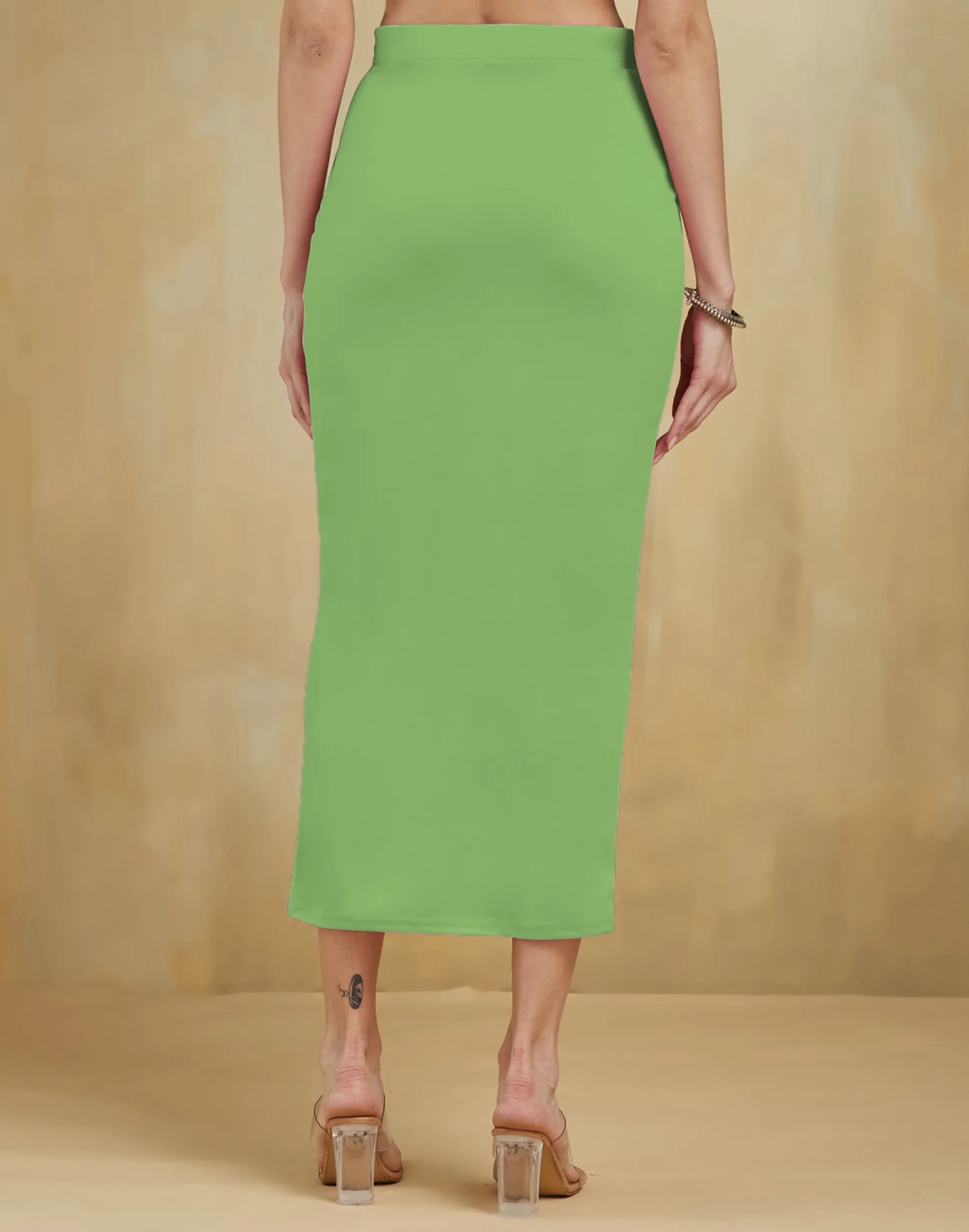 Light Green Lycra Plain Elastic Waist Shapewear - Image 4