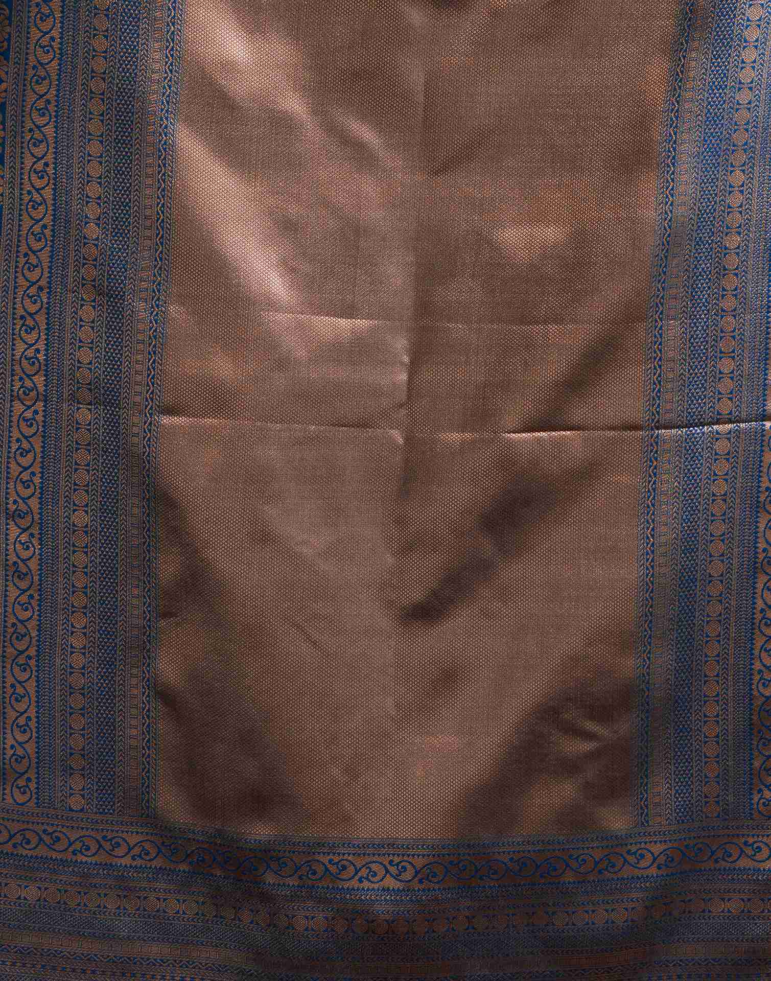 Light Navy Blue Silk Woven Kanjivaram Saree - Image 8