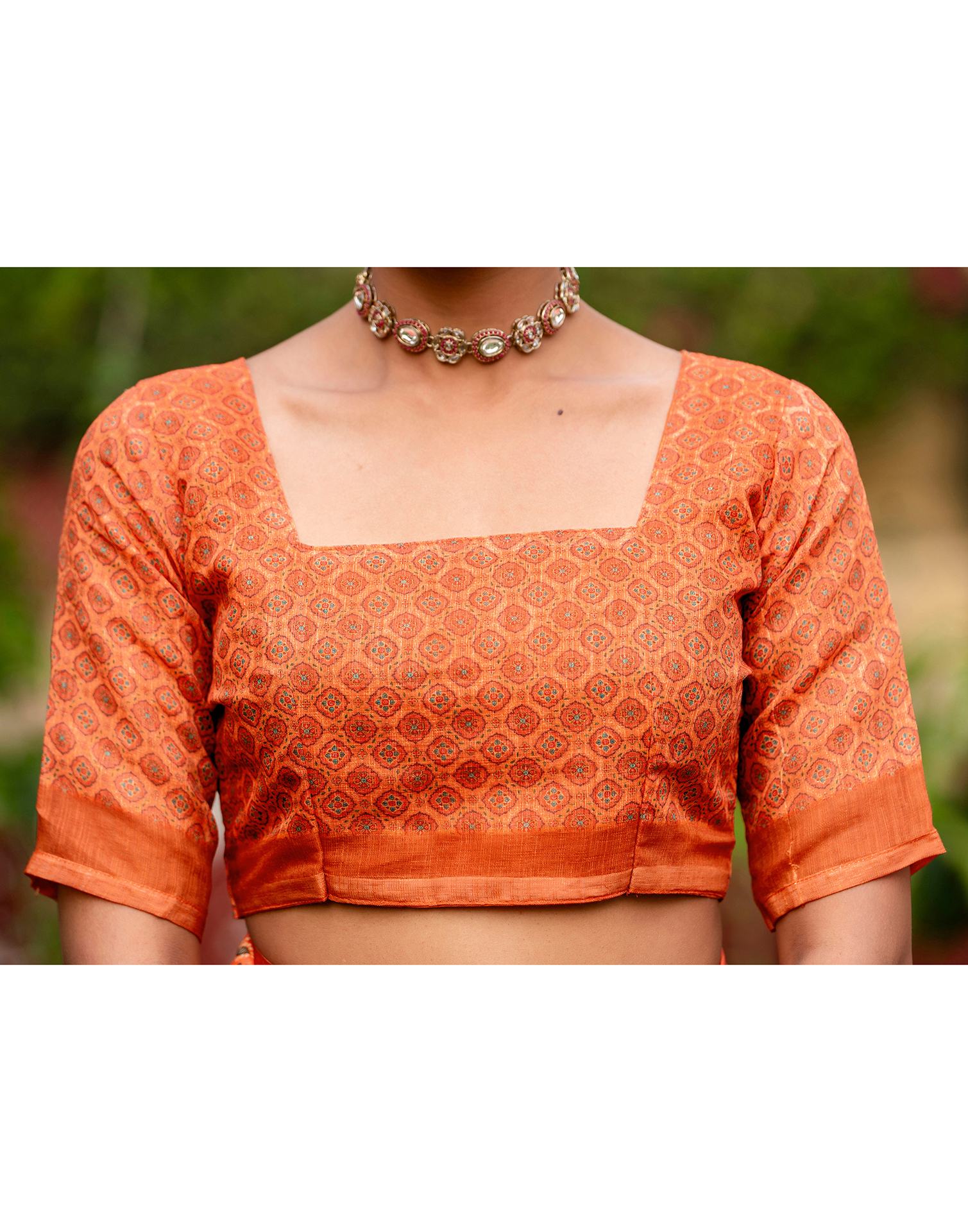 Vat Savitri Special Light Orange Linen Bandhani Printed Saree - Image 12