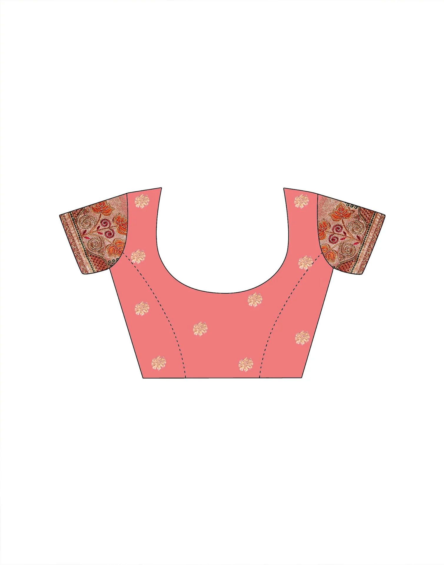 Light Pink Silk Woven Embroidery Stone Work Banarasi Saree - Image 14