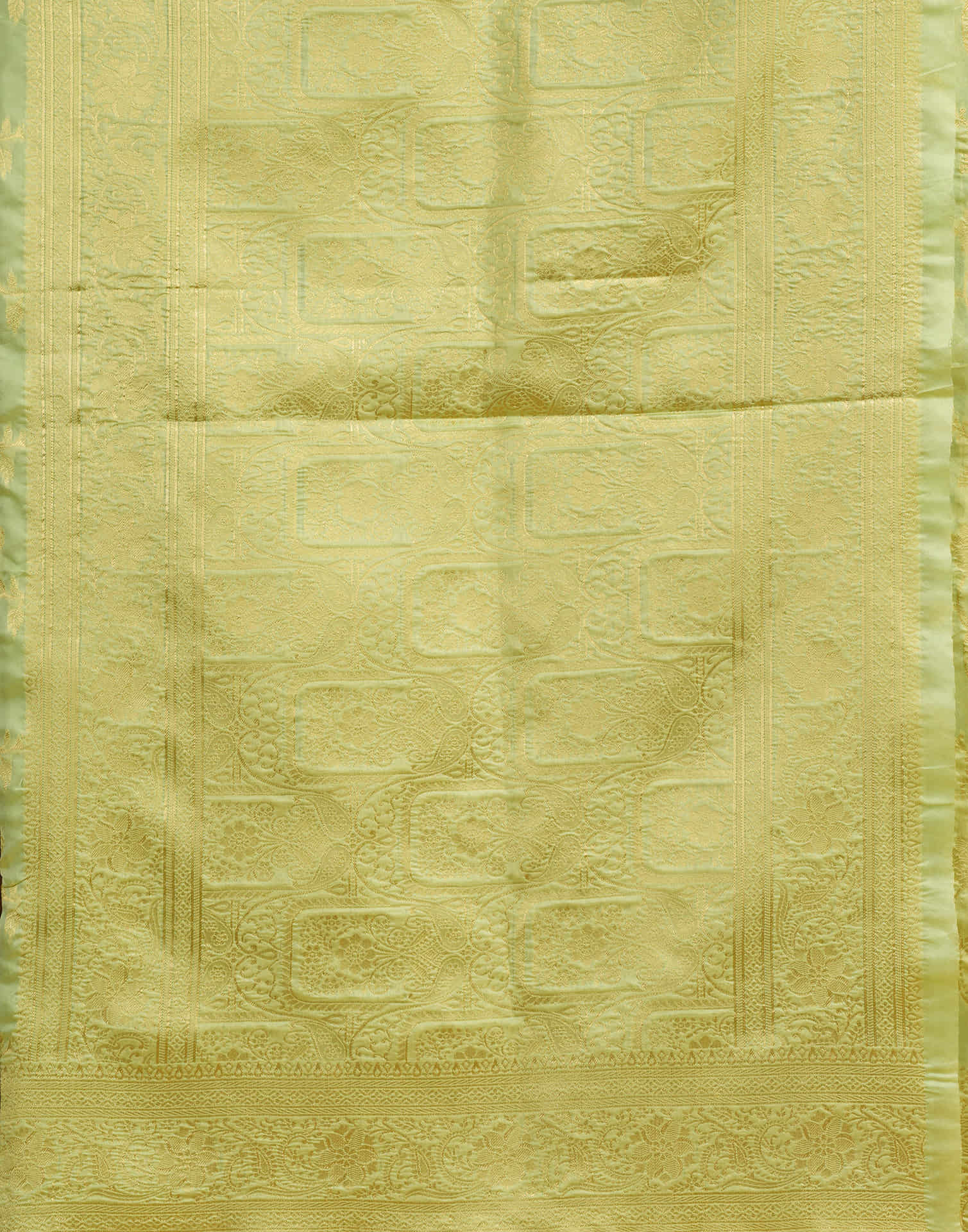 Light Pista Green Silk Woven Banarasi Saree - Image 8