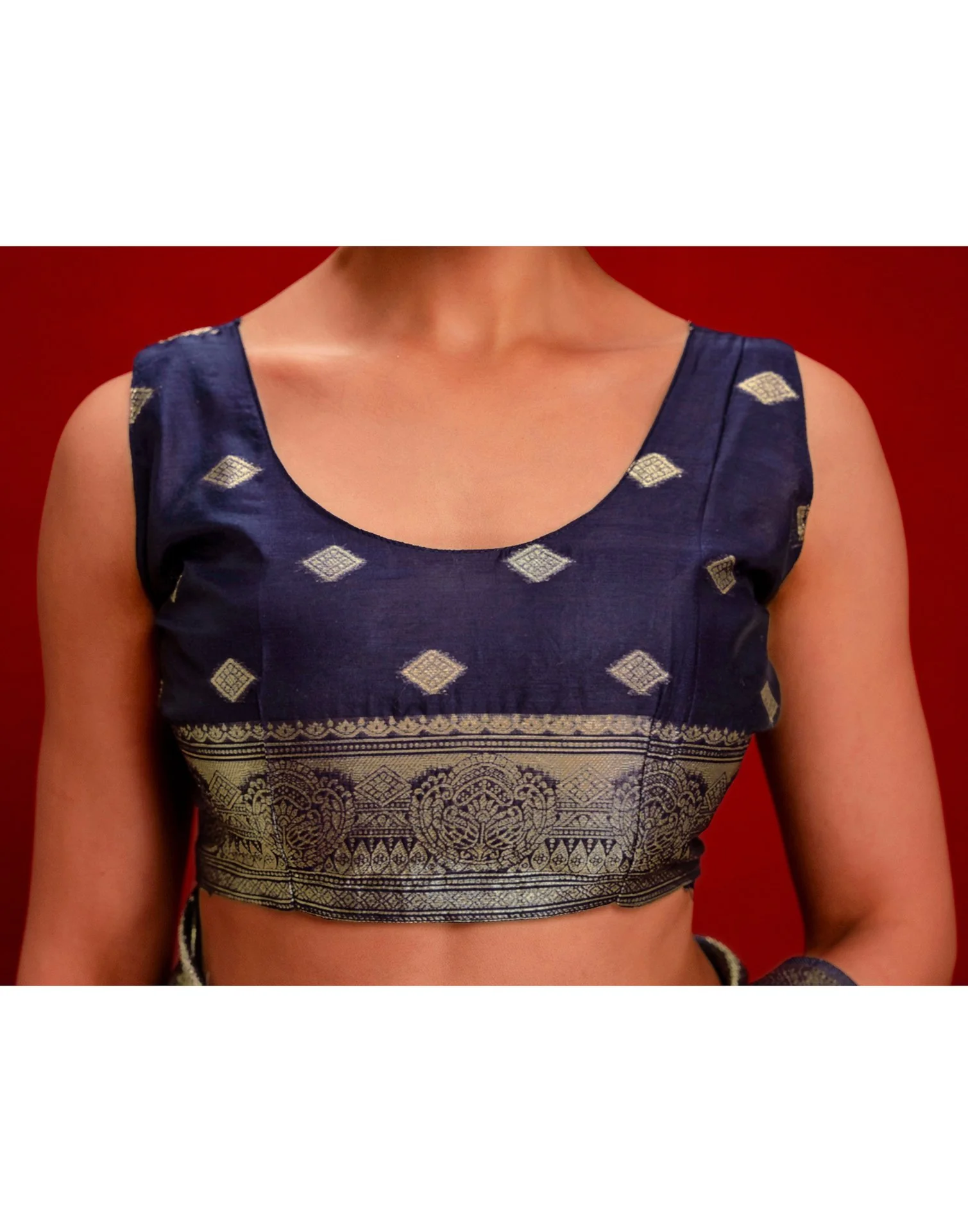 Light Purple Chanderi Cotton Woven Banarasi Saree - Image 11