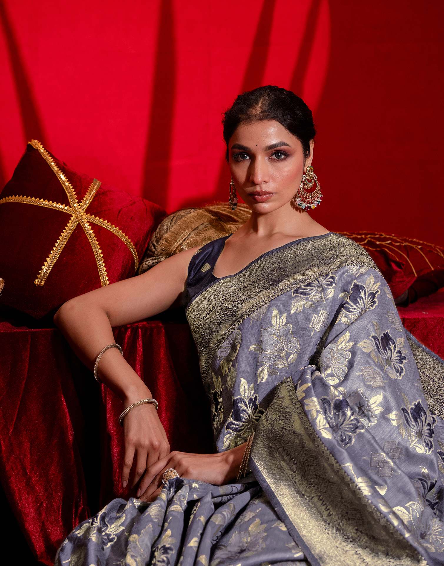 Light Purple Chanderi Cotton Woven Banarasi Saree - Image 2