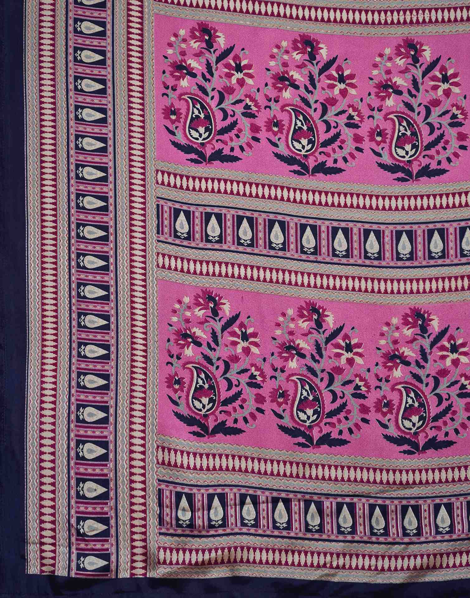 Light Purple Crepe Silk Printed Saree - Image 8