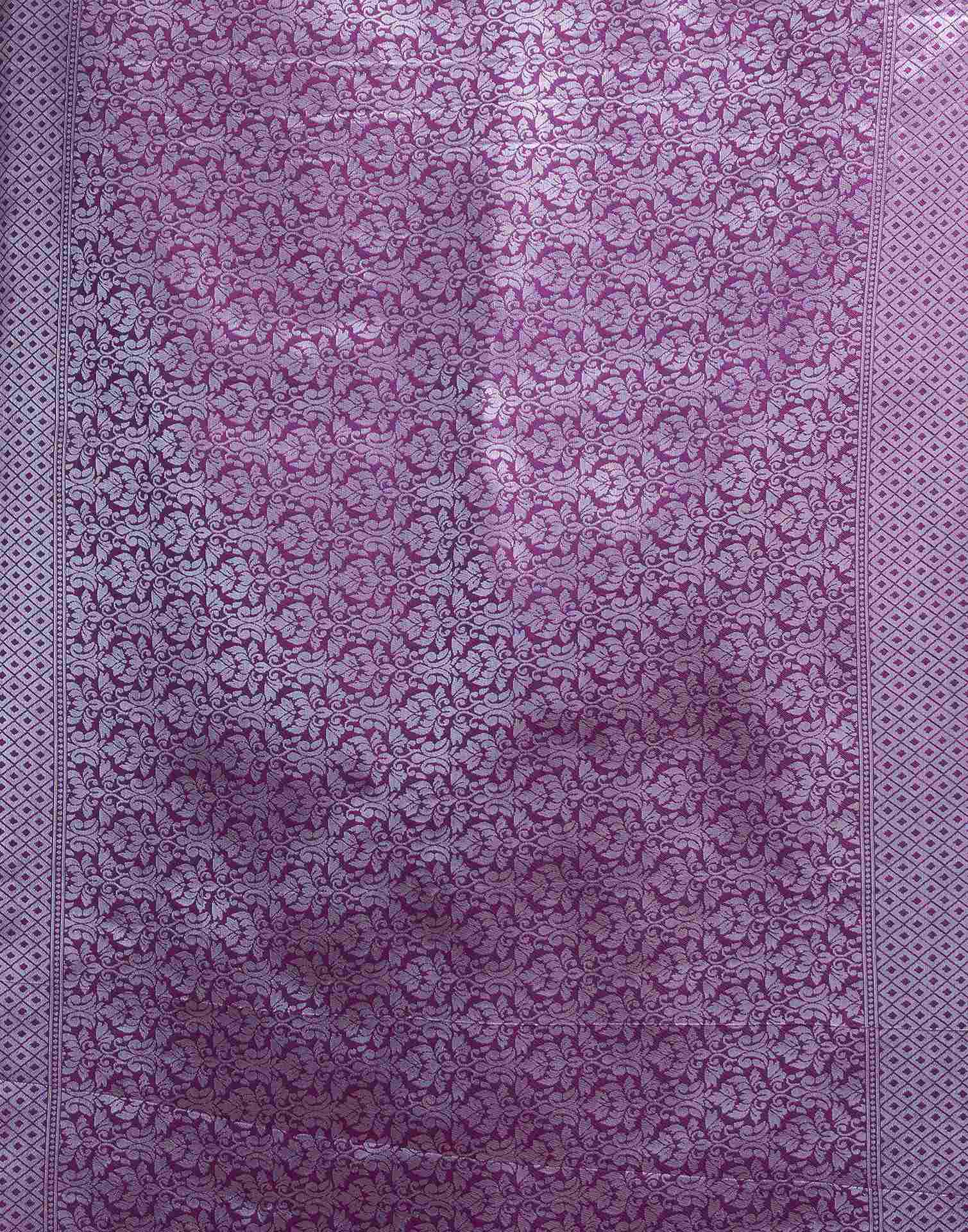 Light Purple Silk Woven Saree - Image 7