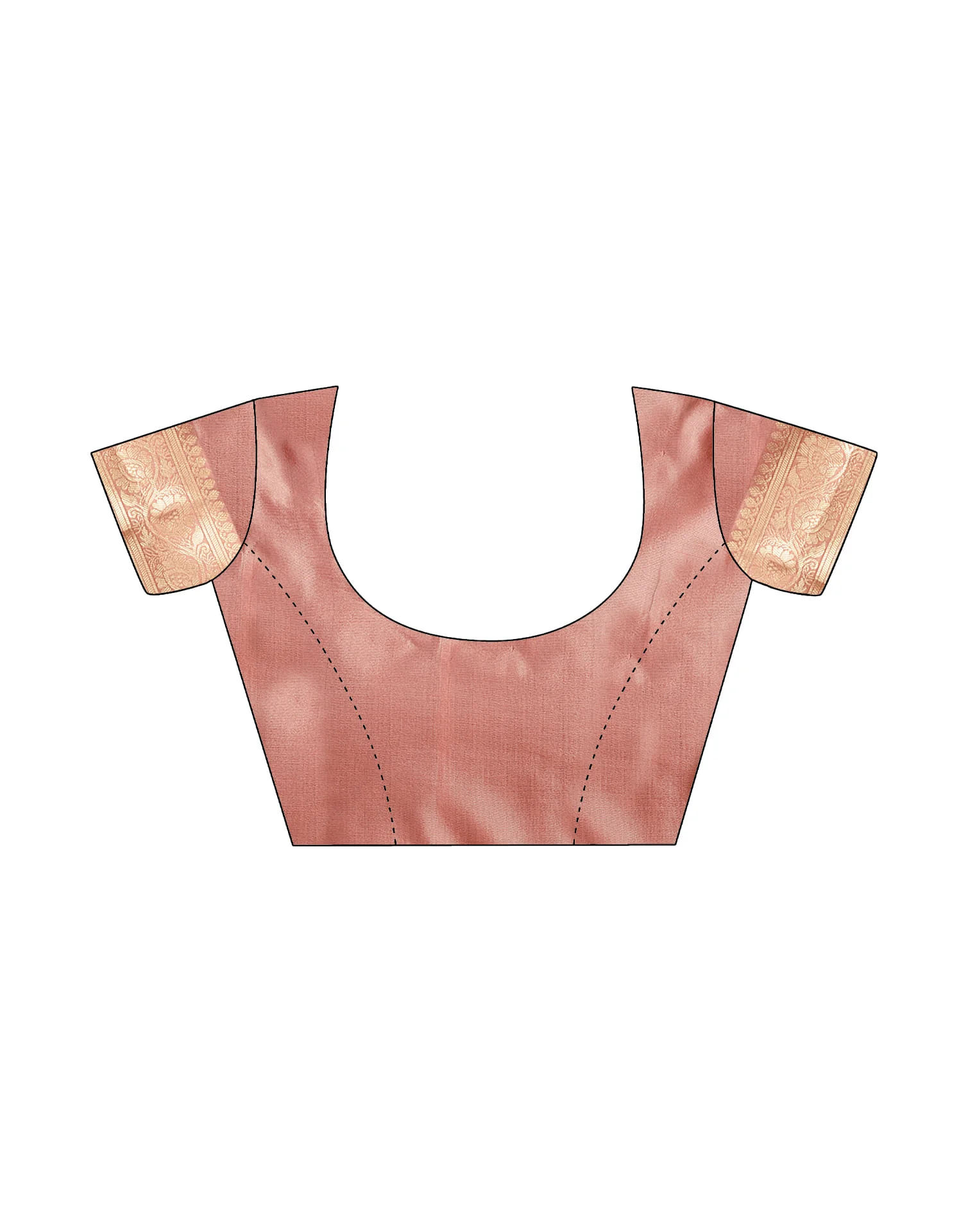 Light Salmon Pink Silk Woven Banarasi Saree - Image 12