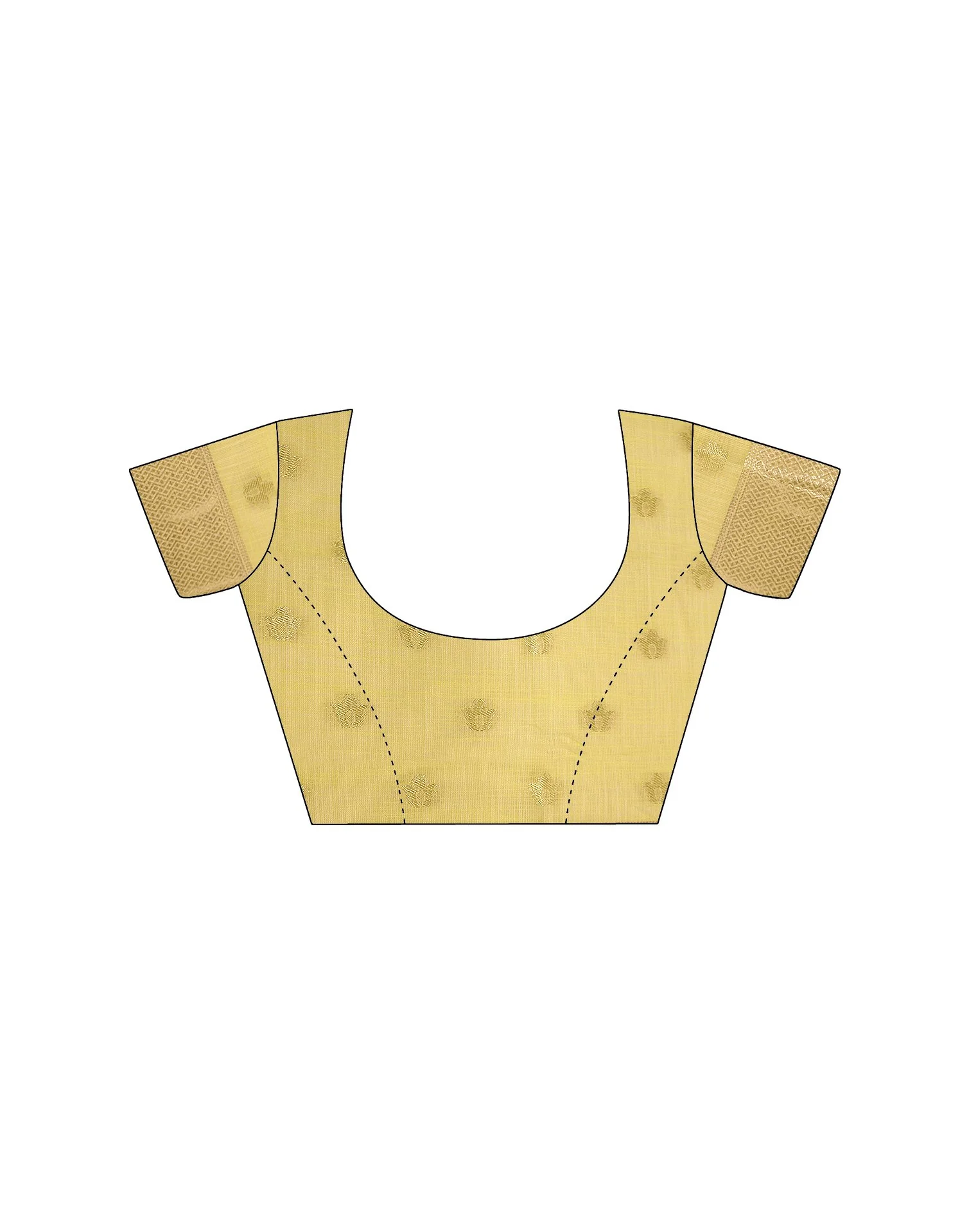 Light Yellow Linen Woven Saree - Image 7