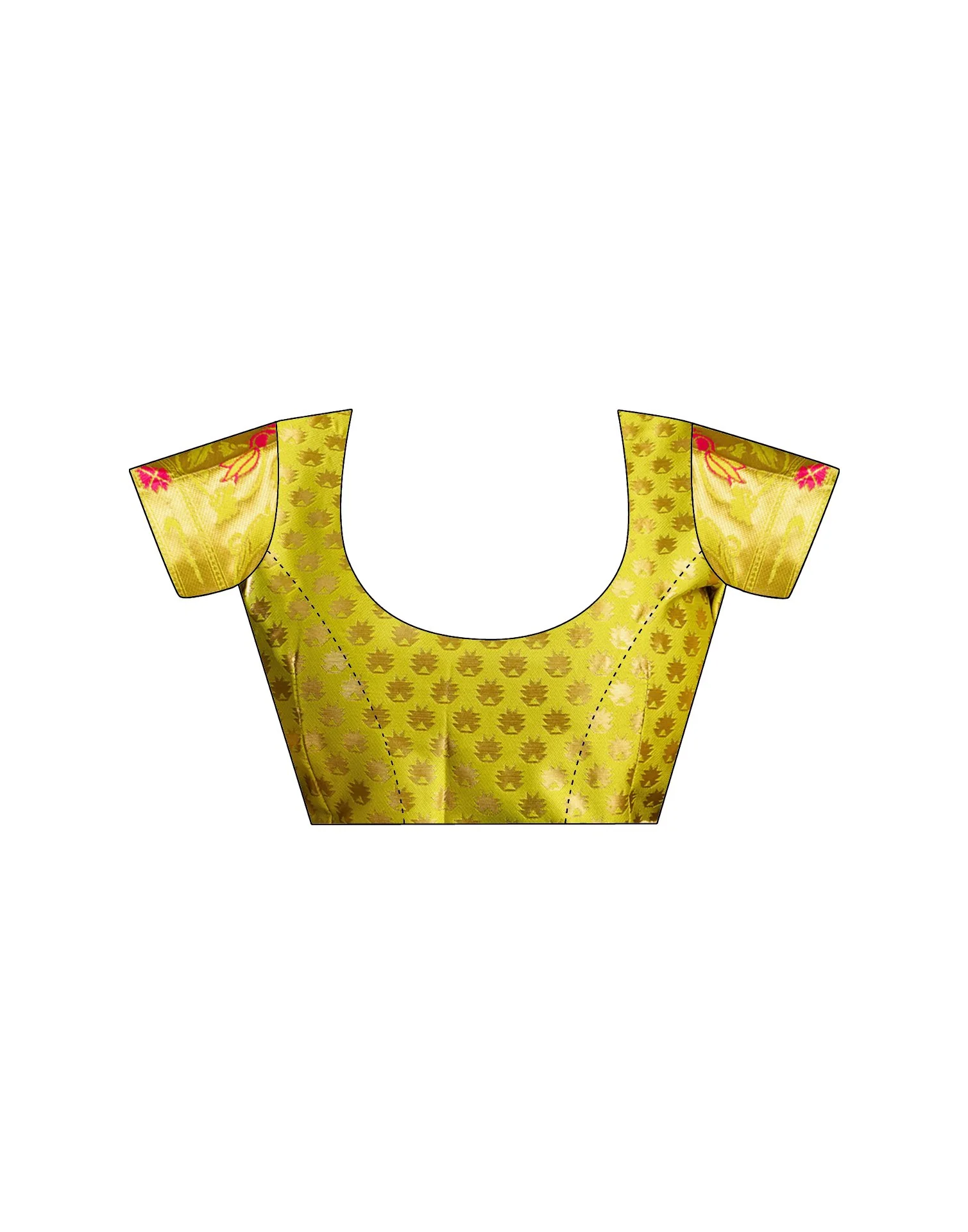 Lime Green Silk Woven Paithani Saree - Image 9