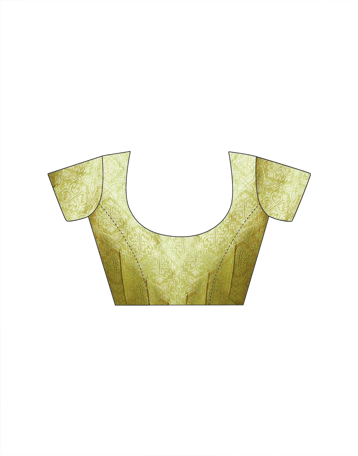 Lime Green Tissue Silk Woven Banarasi Saree - Image 7