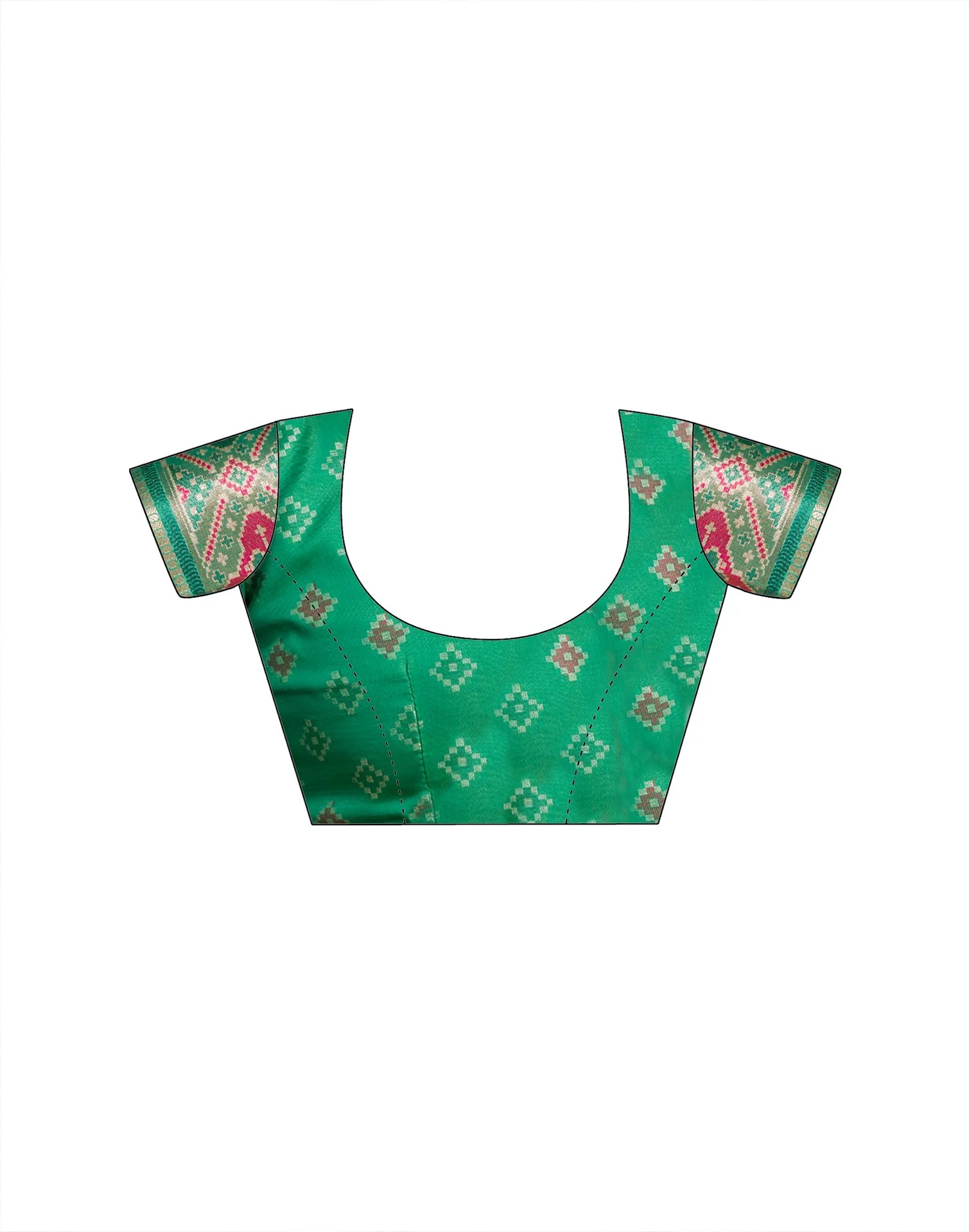 Lime Yellow Silk Woven Patola Saree - Image 7