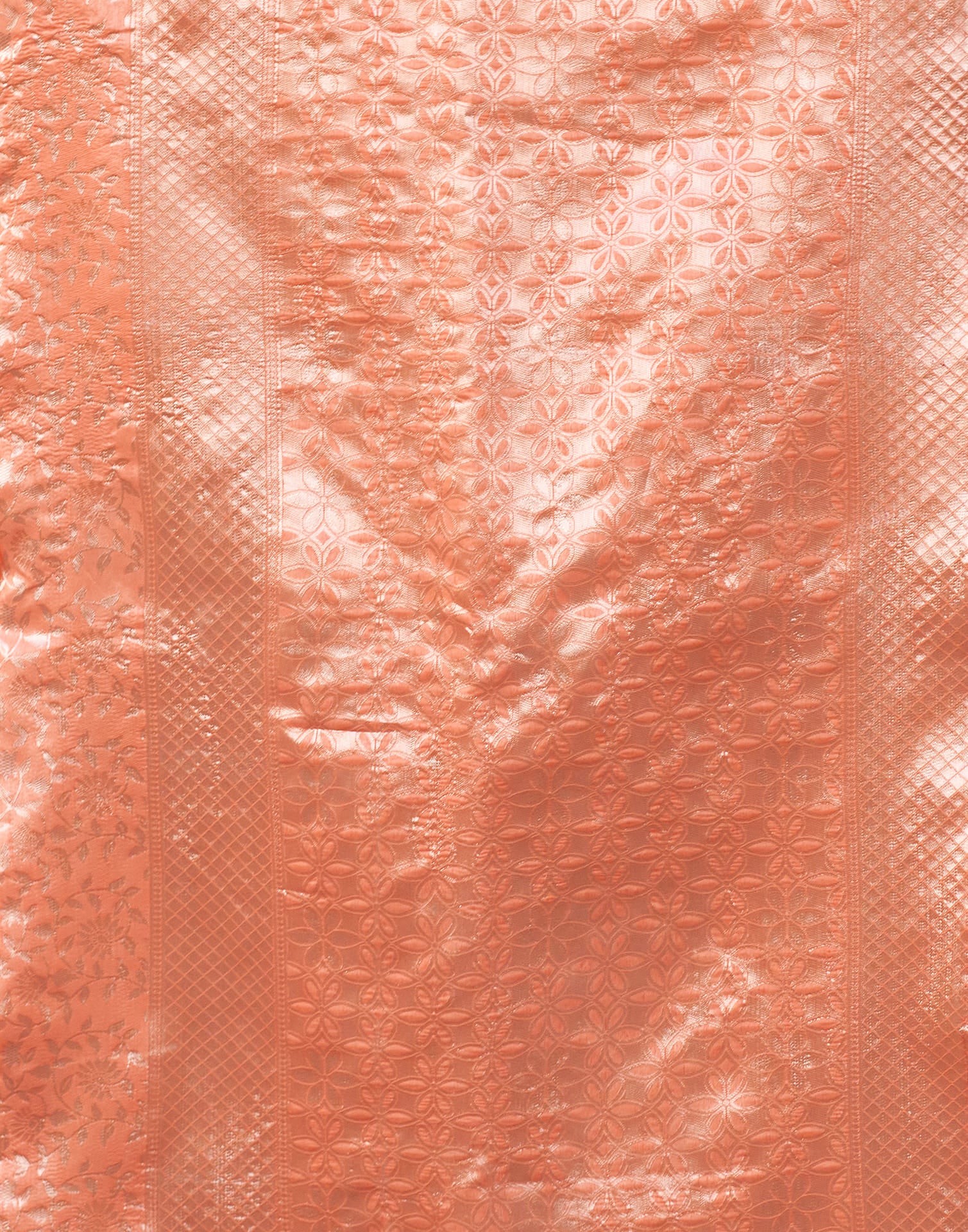 Light Orange Silk Woven Banarasi Saree - Image 8