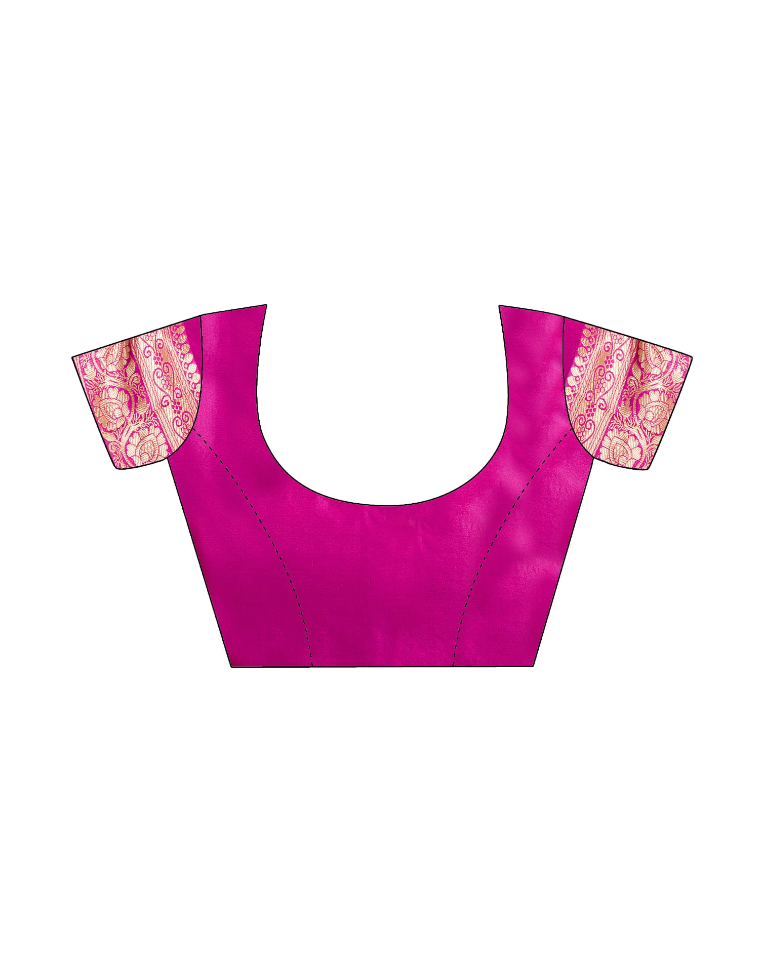 Magenta Silk Woven Banarasi Saree - Image 10