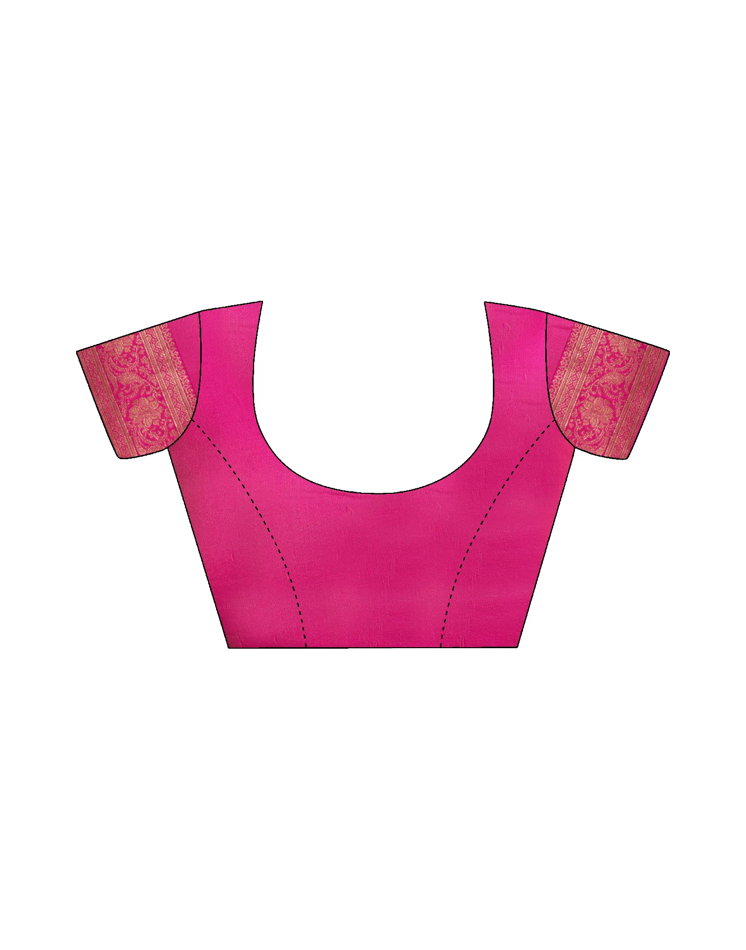 Magenta Silk Woven Banarasi Saree - Image 9