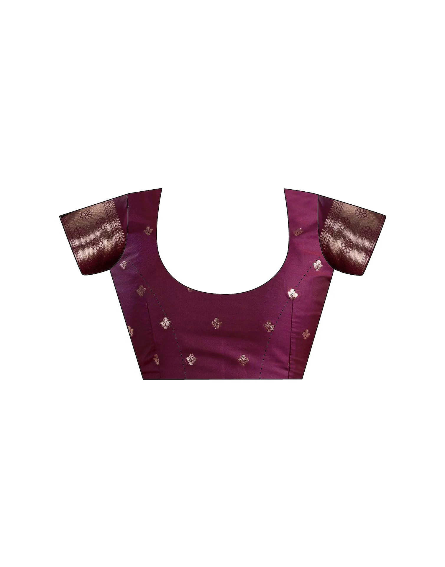 Magenta Silk Woven Banarasi Saree - Image 9