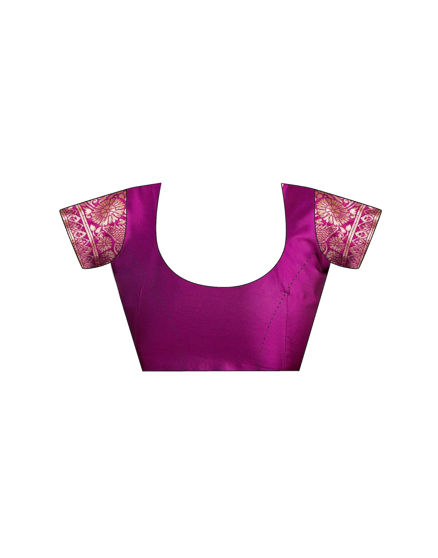 Magenta Silk Woven Banarasi Saree - Image 9