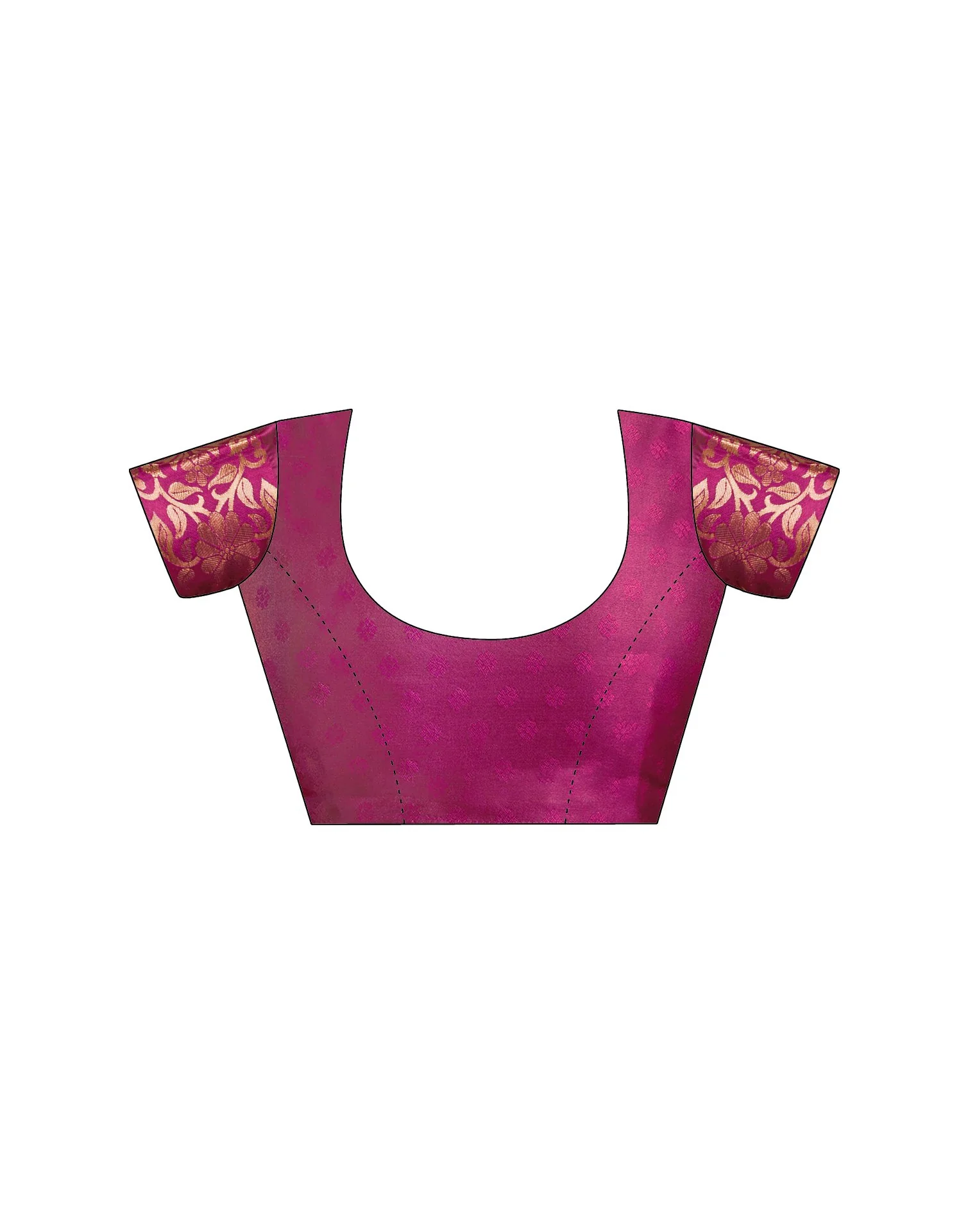 Magenta Silk Woven Banarasi Saree - Image 9