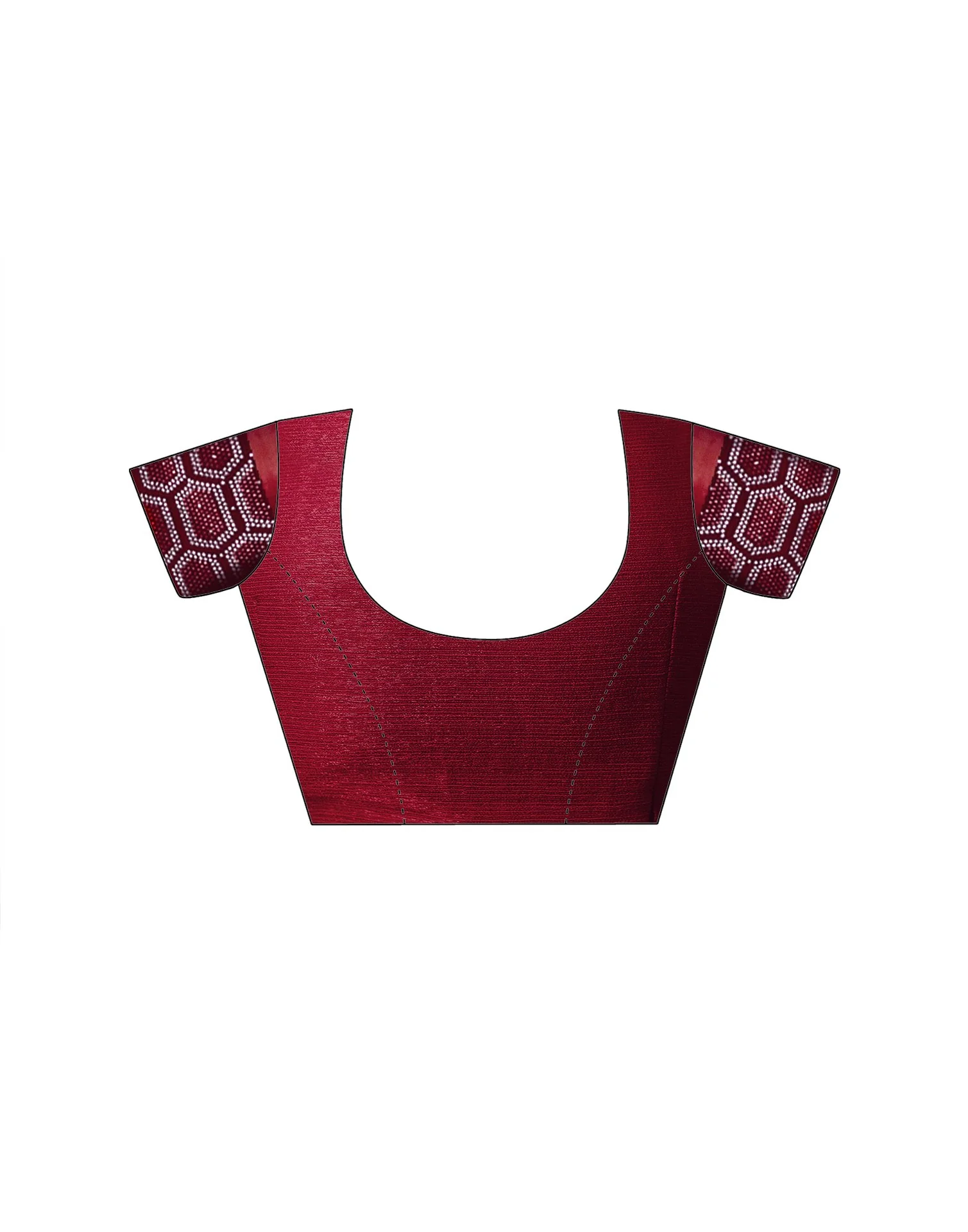 Maroon Chiffon Stone Work Swarovski Saree - Image 14