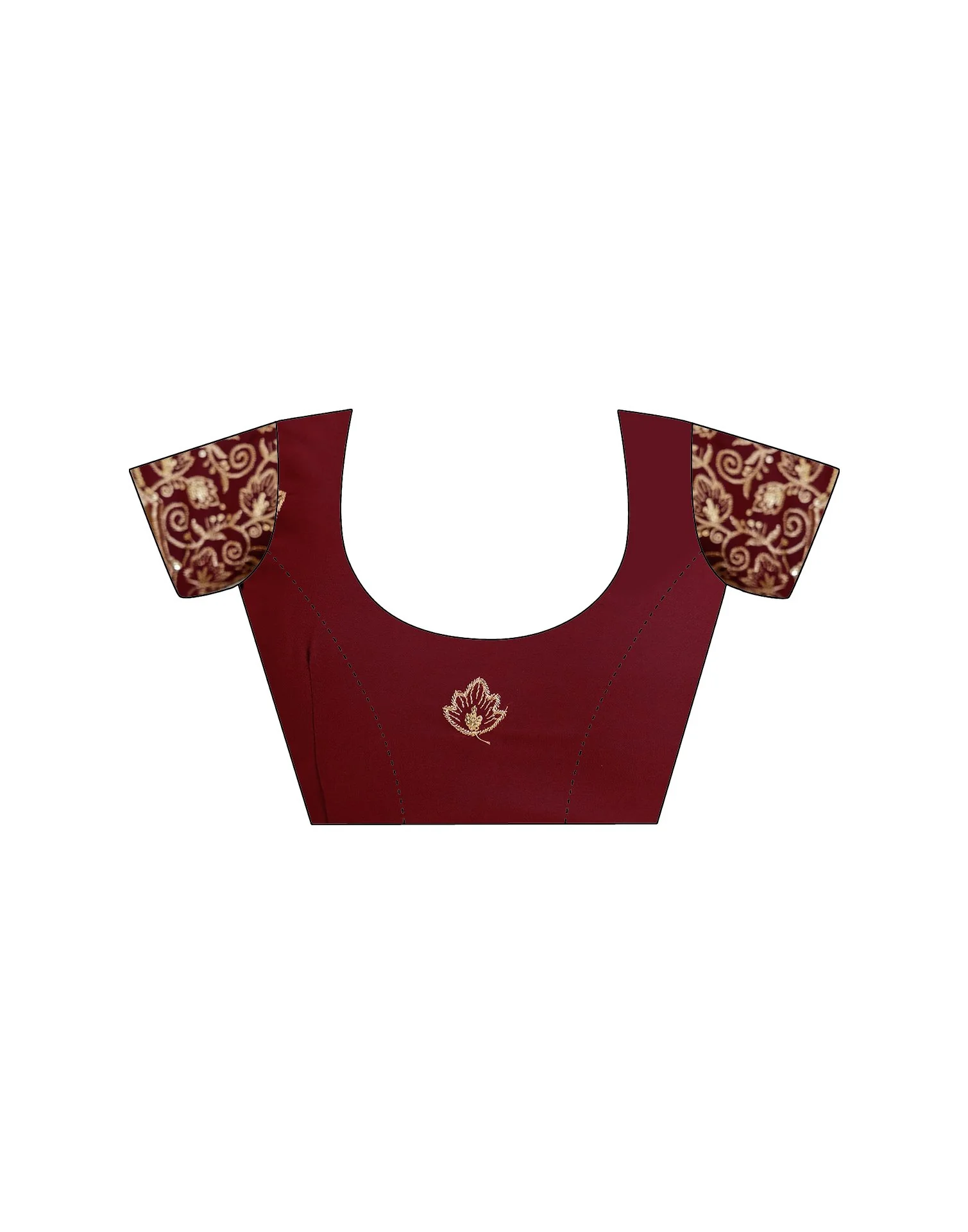 Maroon Georgette Foil Printed Saree - Image 13