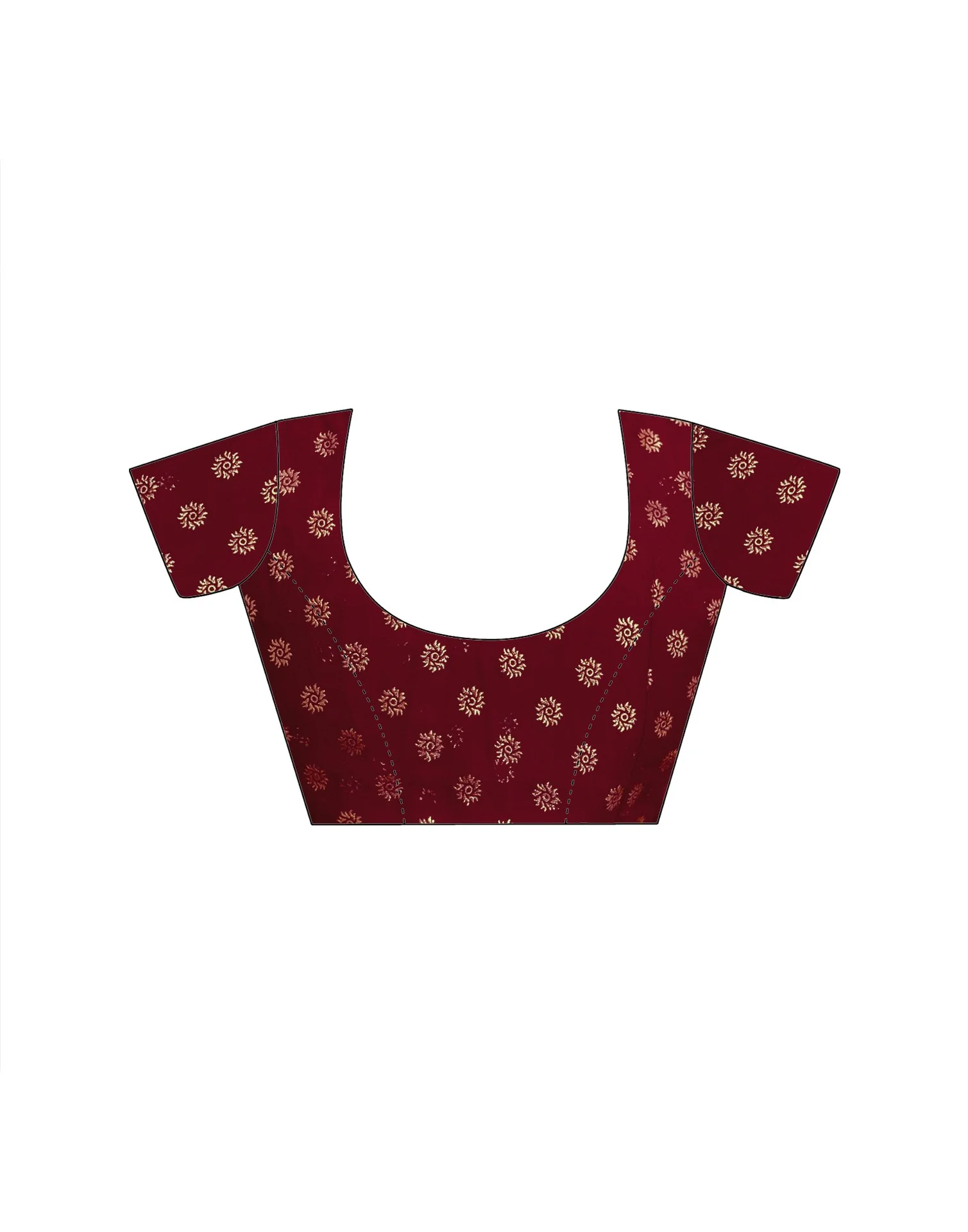 Maroon Georgette Foil Printed Saree - Image 13