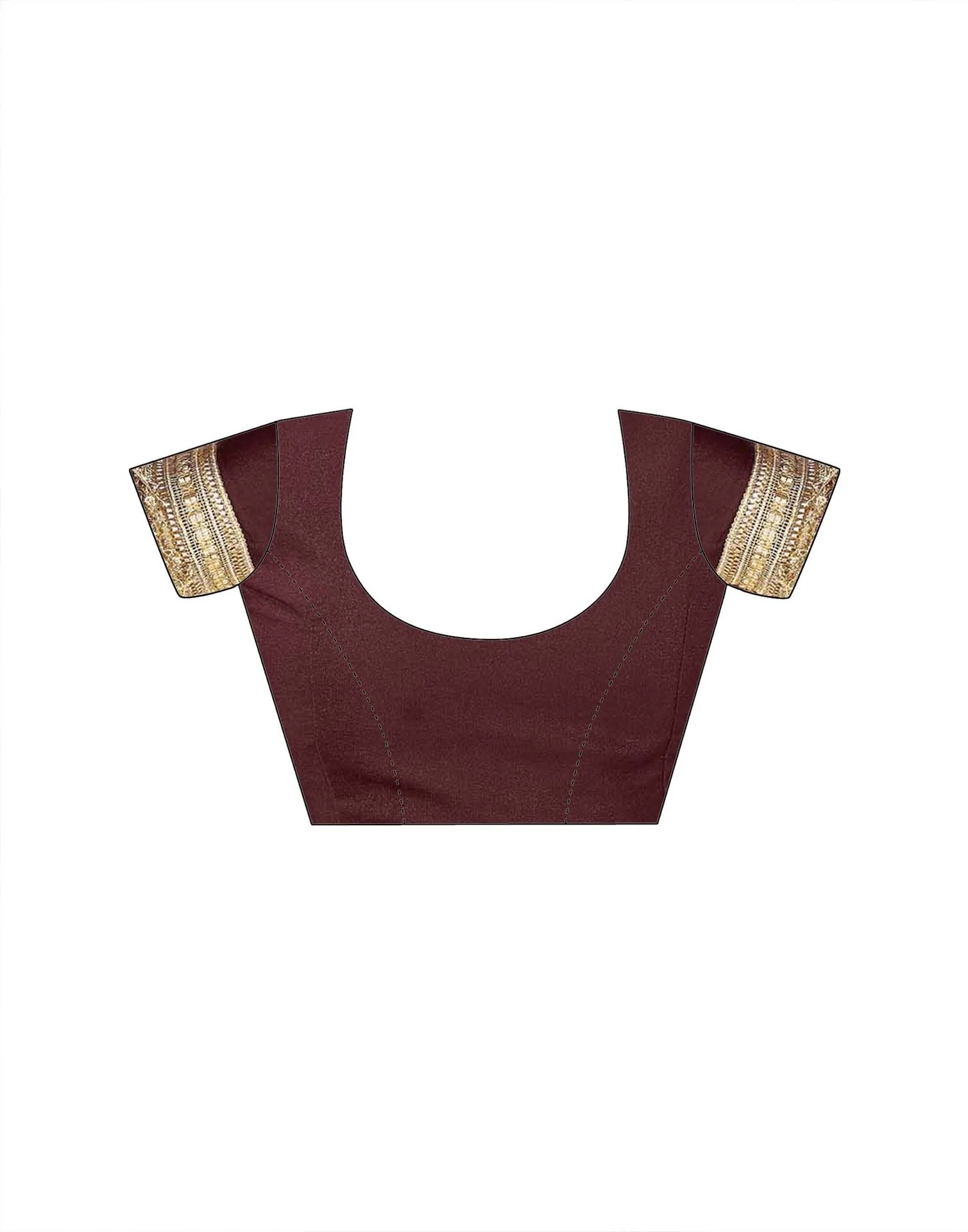 Maroon Georgette Gota Lace Saree - Image 9