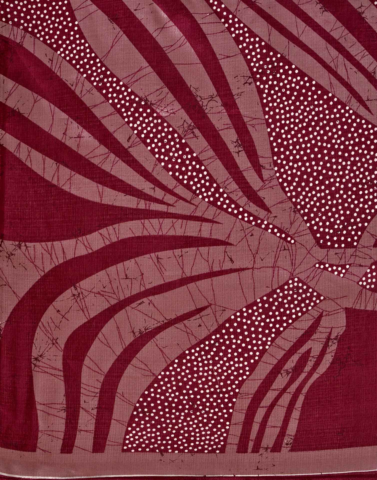 Maroon Khadi Printed Saree - Image 9