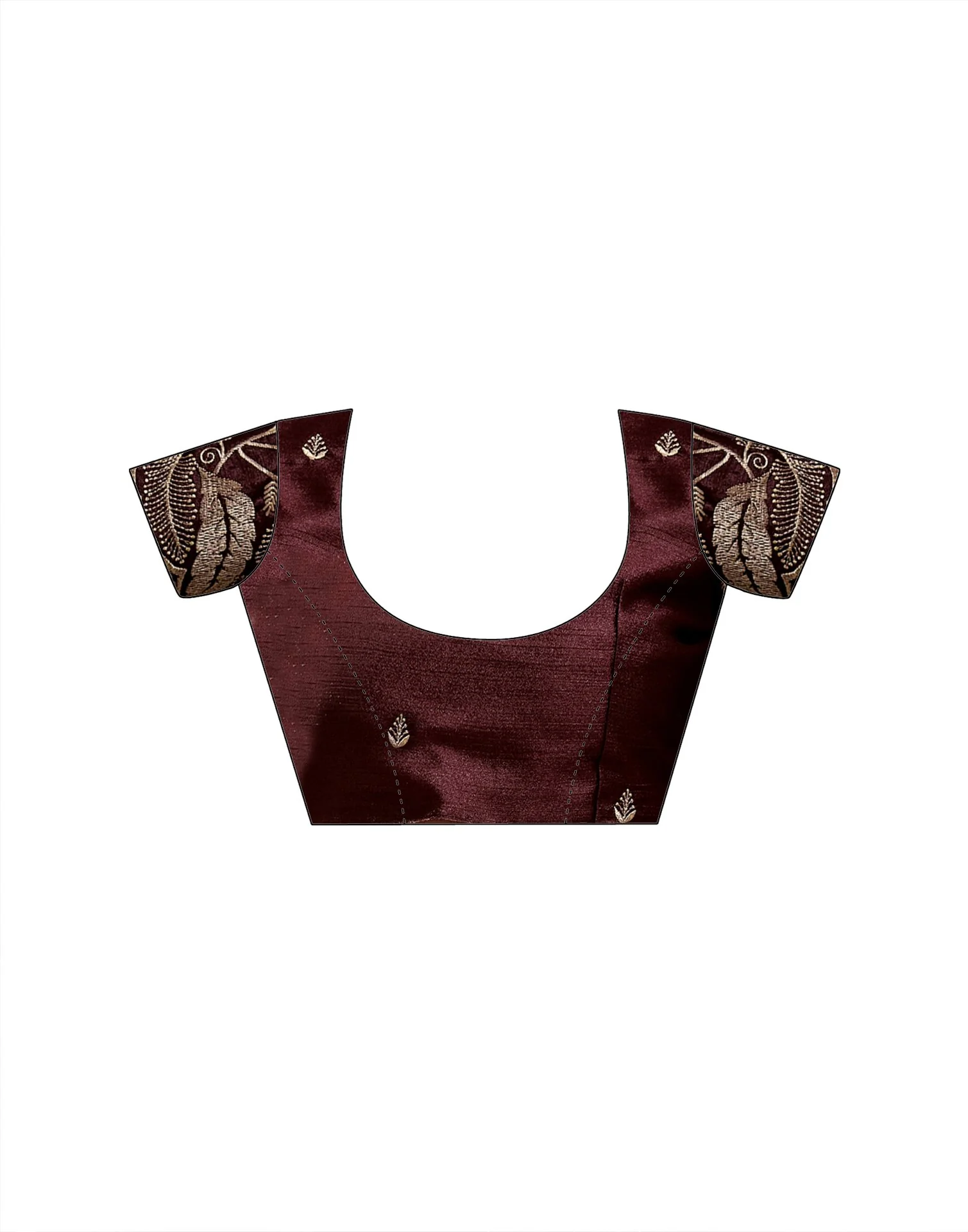 Maroon Shimmer Embroidery Saree - Image 9