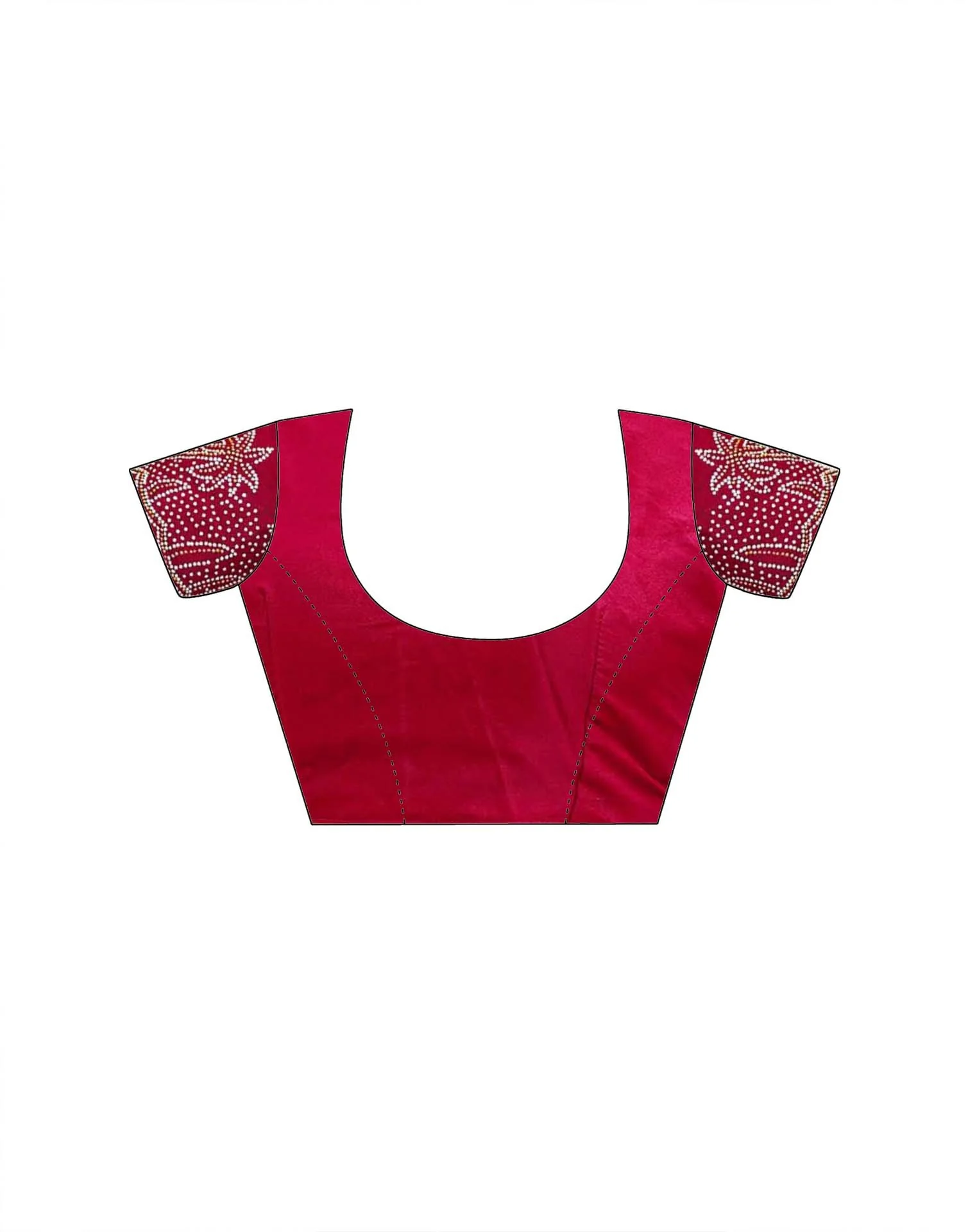 Maroon Shimmer Stone Work Swarovski Saree - Image 9