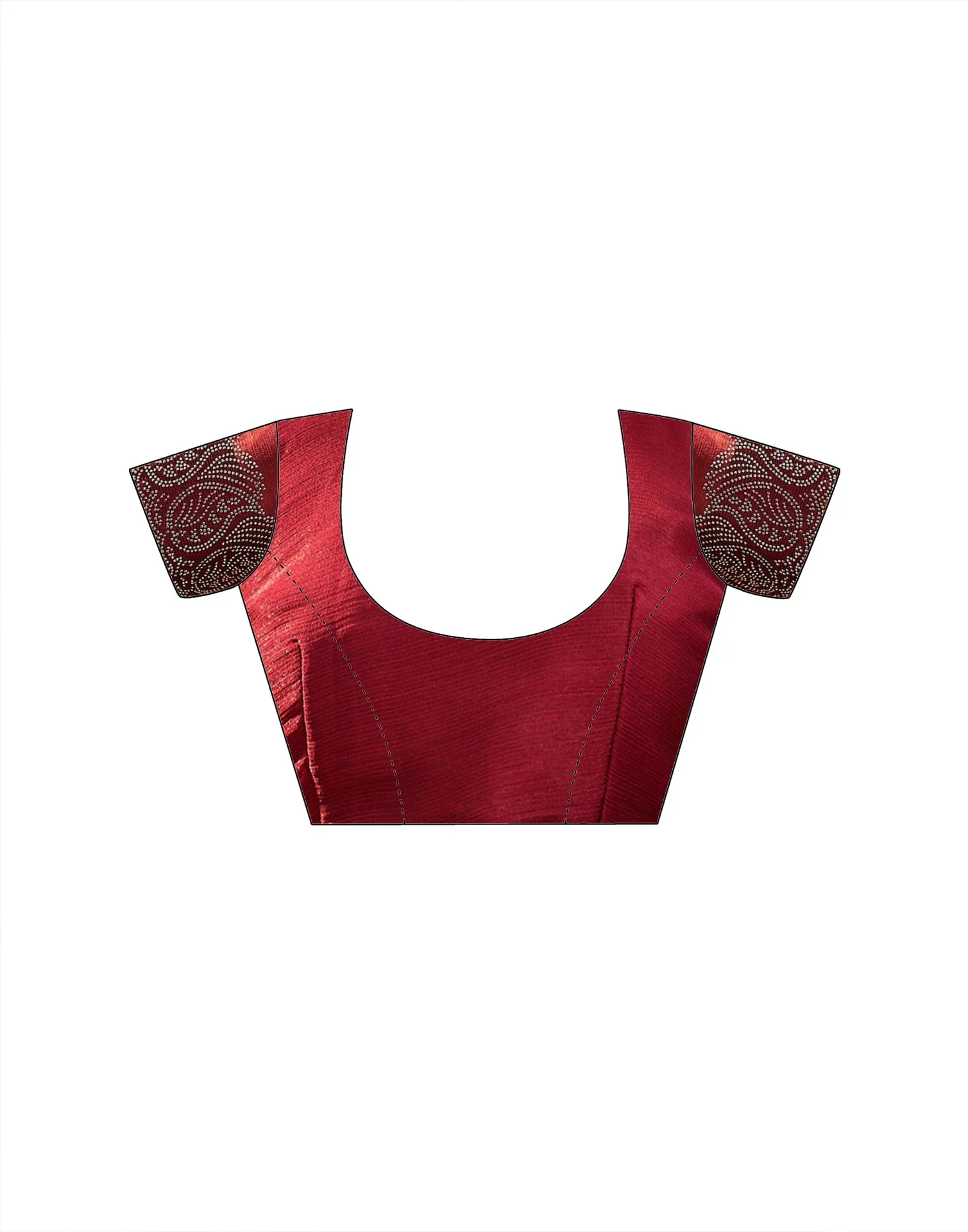 Maroon Shimmer Stone Work Swarovski Saree - Image 10
