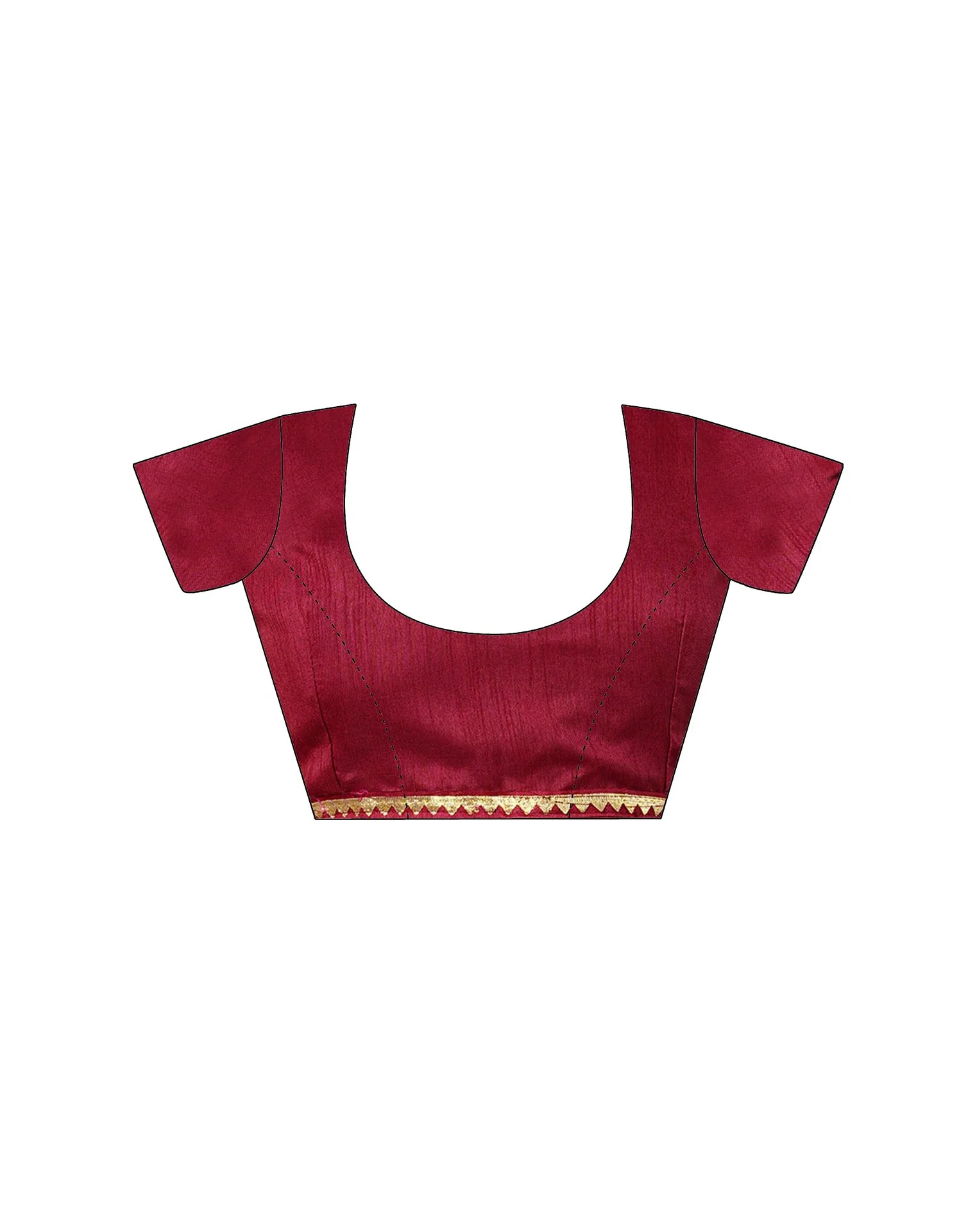 Maroon Silk Foil Printed Saree - Image 11