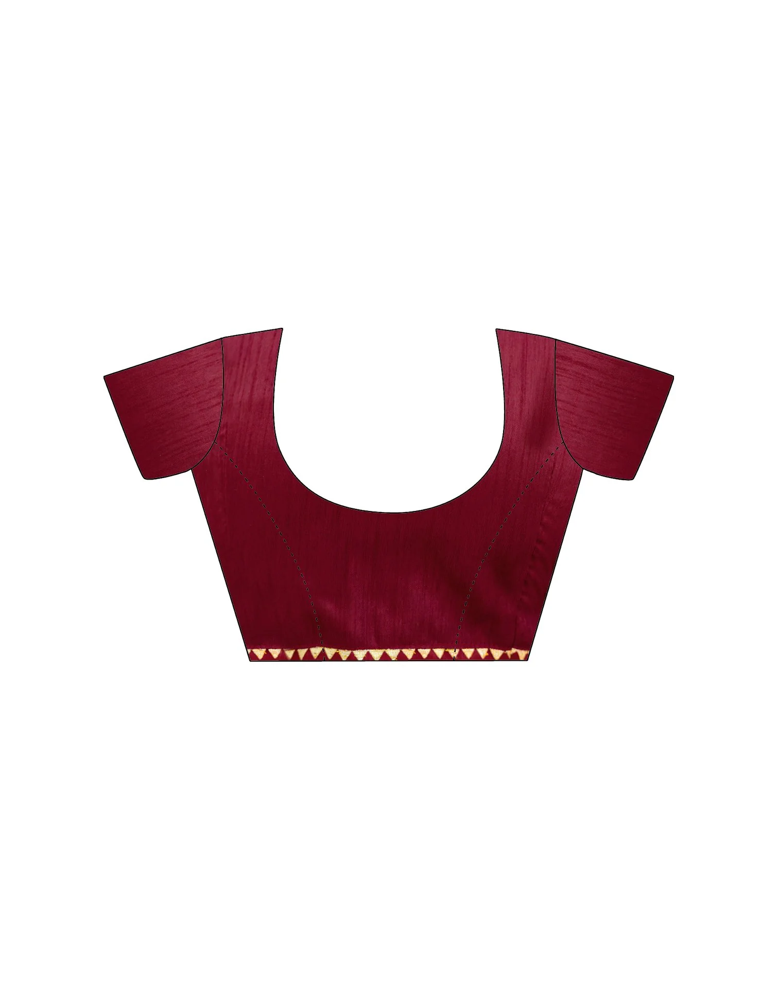 Maroon Silk Foil Printed Saree - Image 12