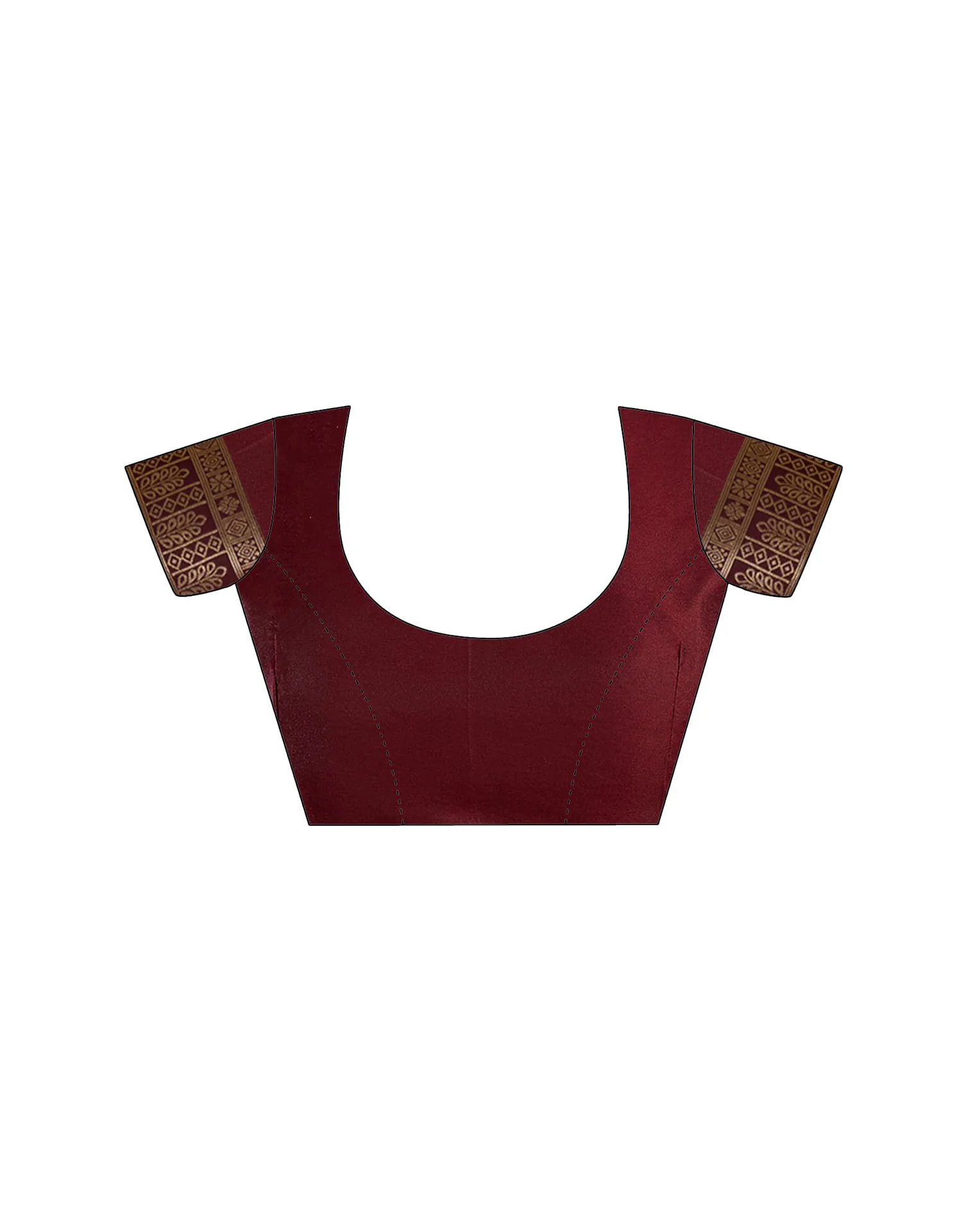 Maroon Silk Blend Woven Banarasi Saree - Image 10