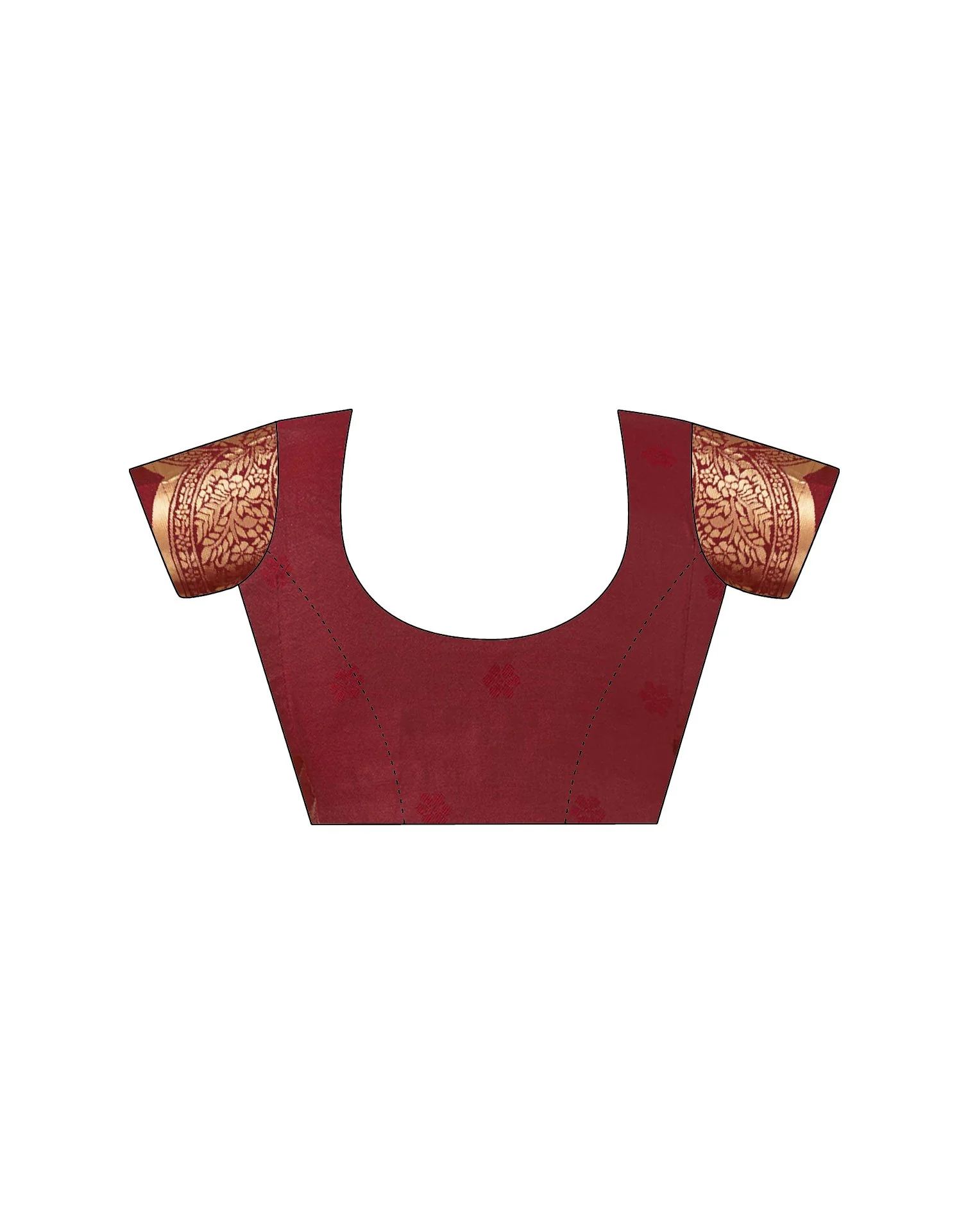 Maroon Silk Woven Banarasi Saree - Image 9