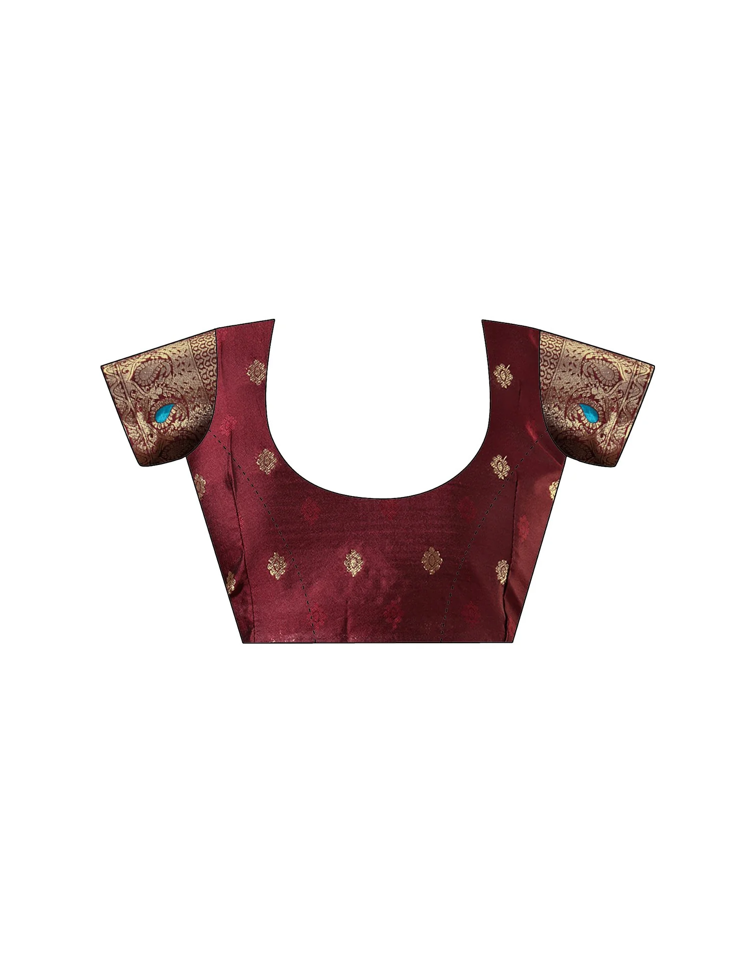 Maroon Silk Woven Banarasi Saree - Image 10