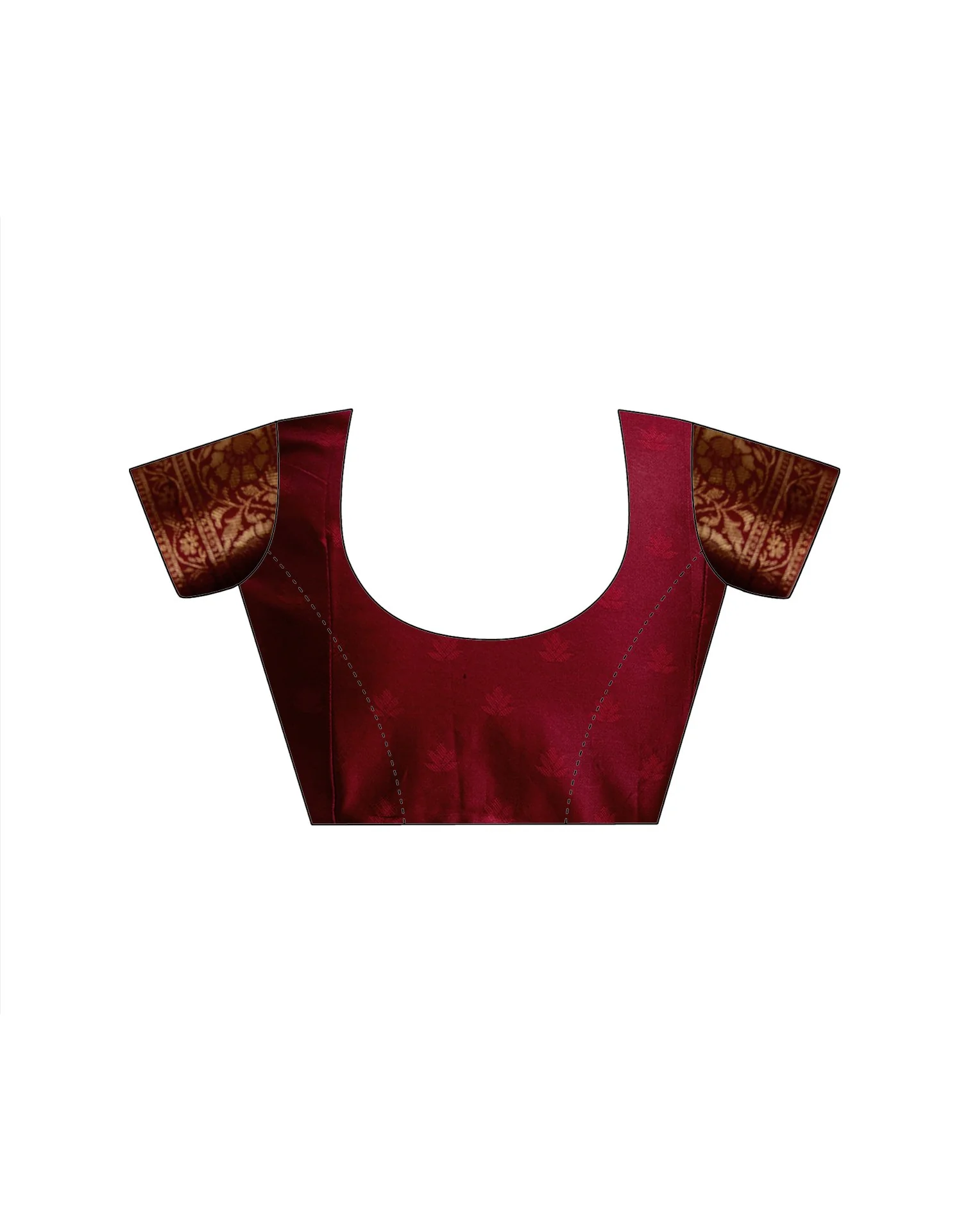 Maroon Silk Woven Banarasi Saree - Image 12