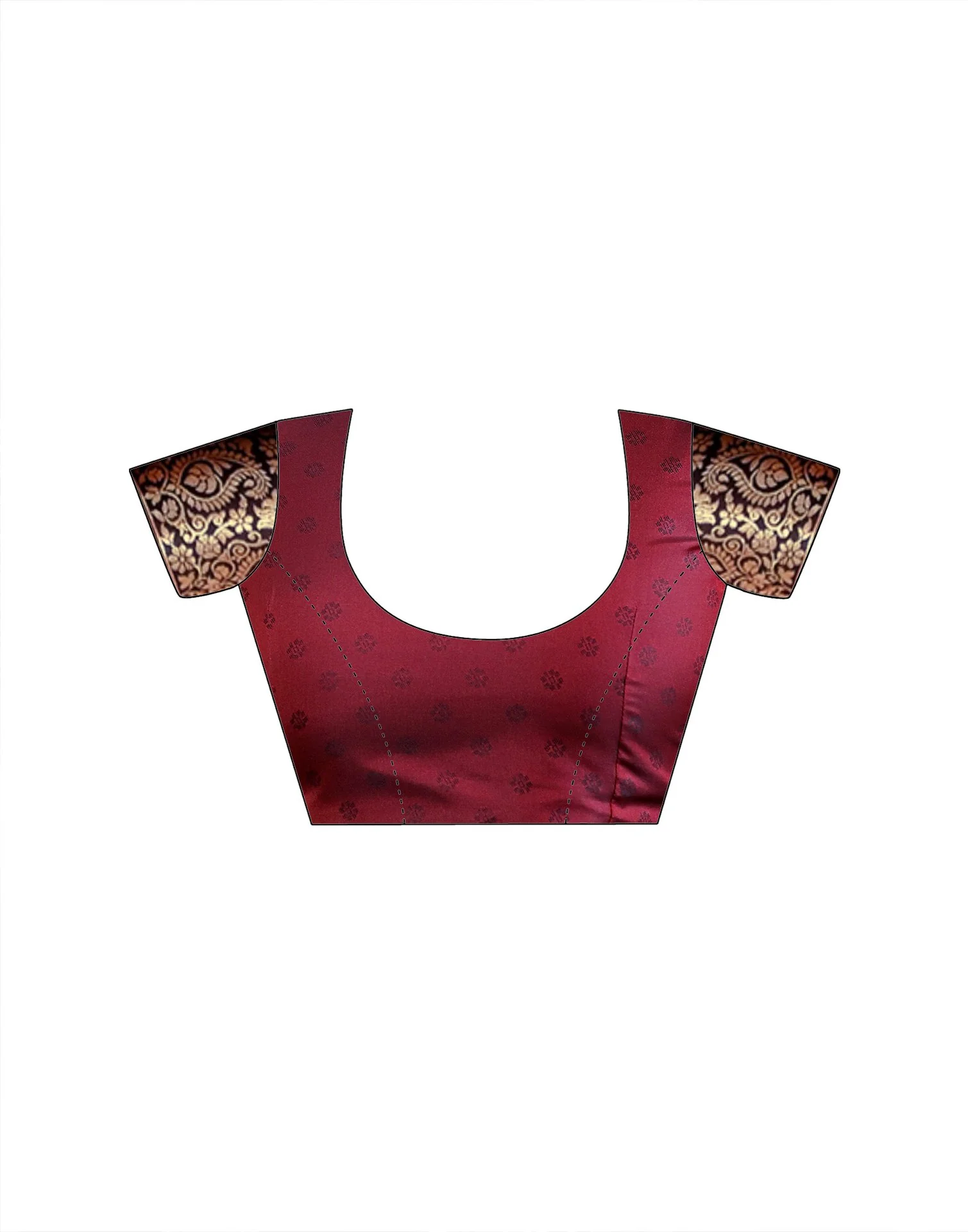 Maroon Silk Woven Banarasi Saree - Image 13
