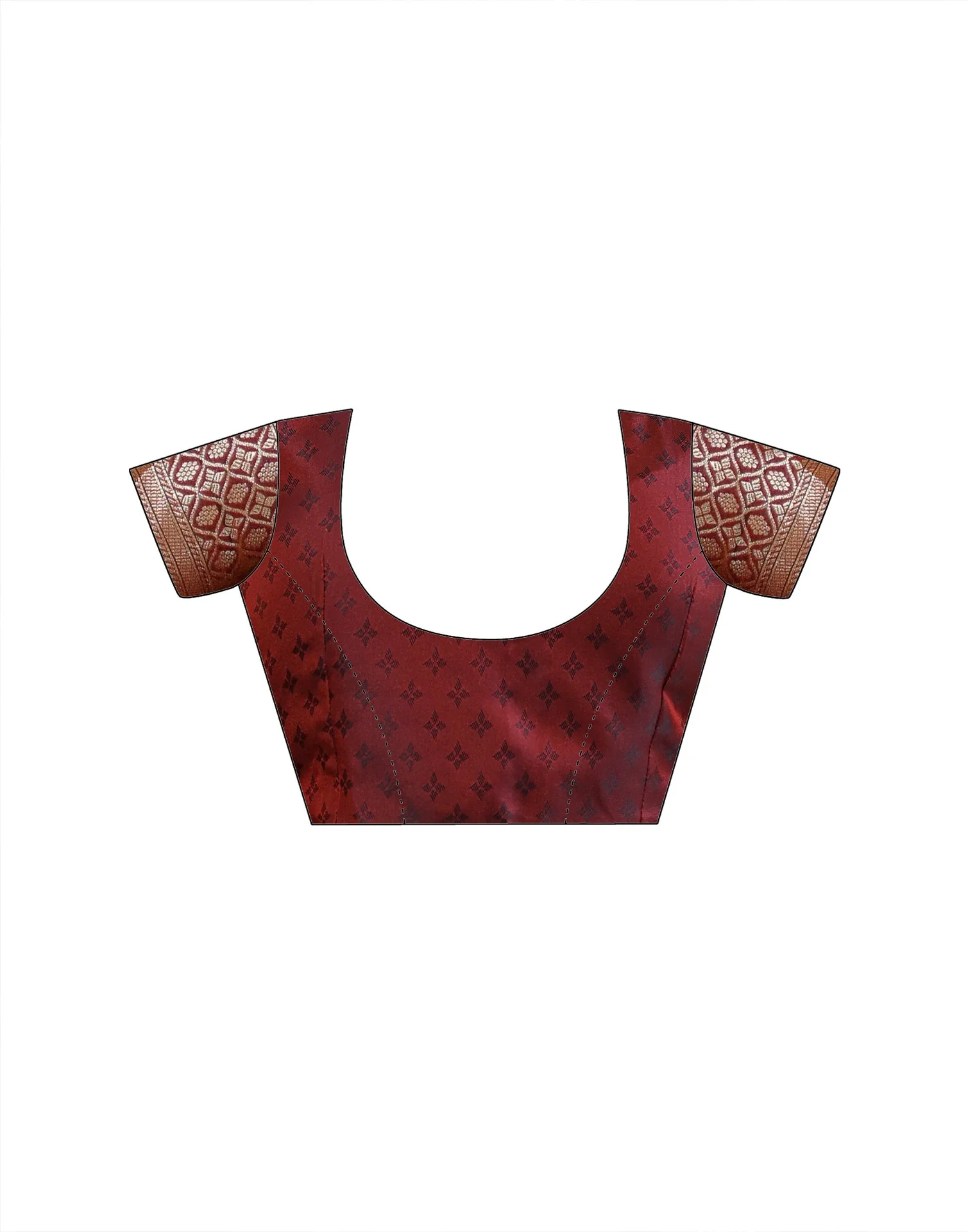 Maroon Silk Woven Banarasi Saree - Image 12