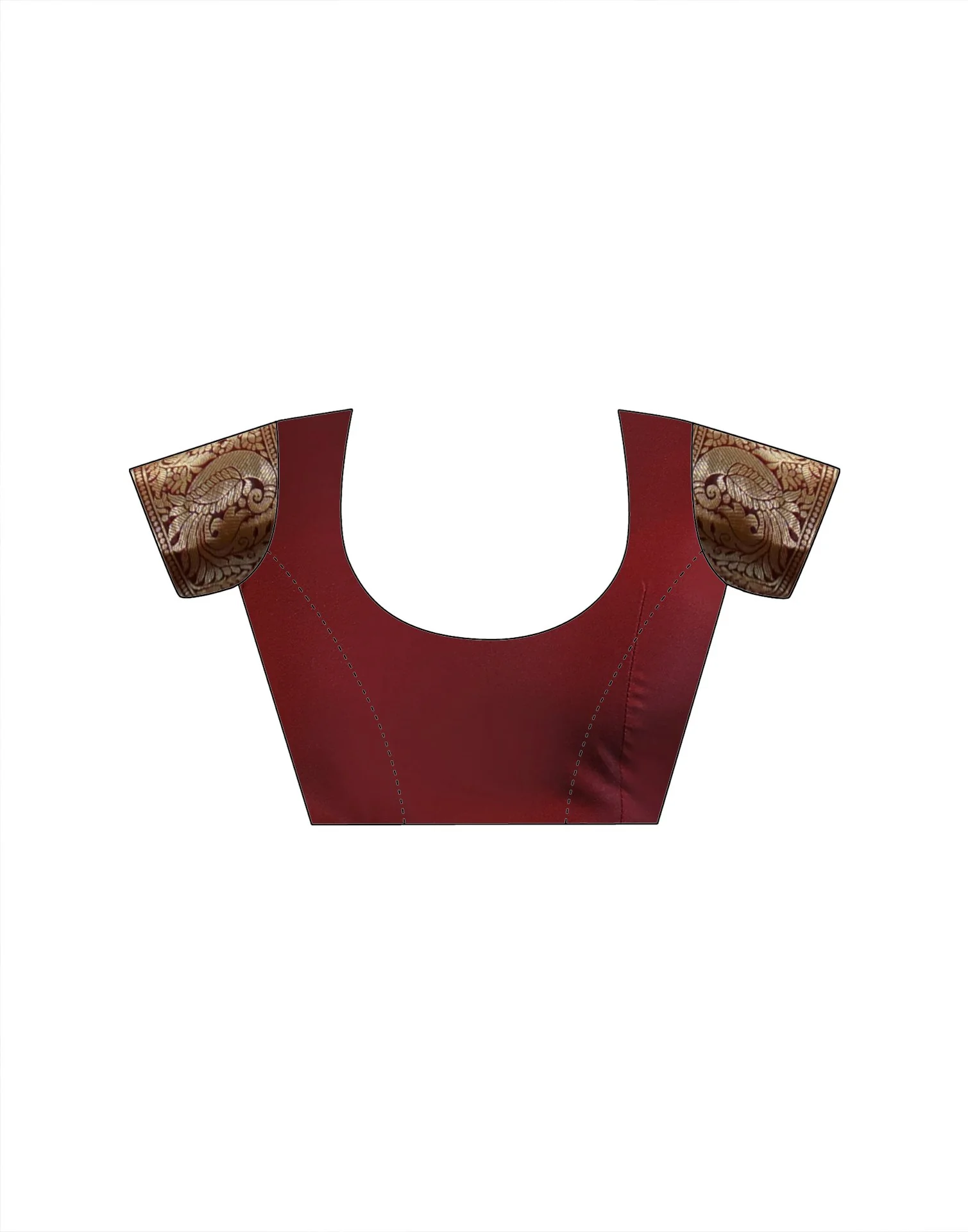 Maroon Silk Woven Banarasi Saree - Image 12