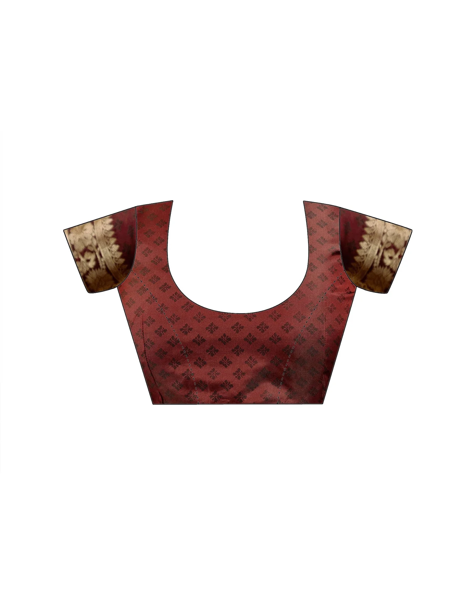 Maroon Silk Woven Banarasi Saree - Image 13