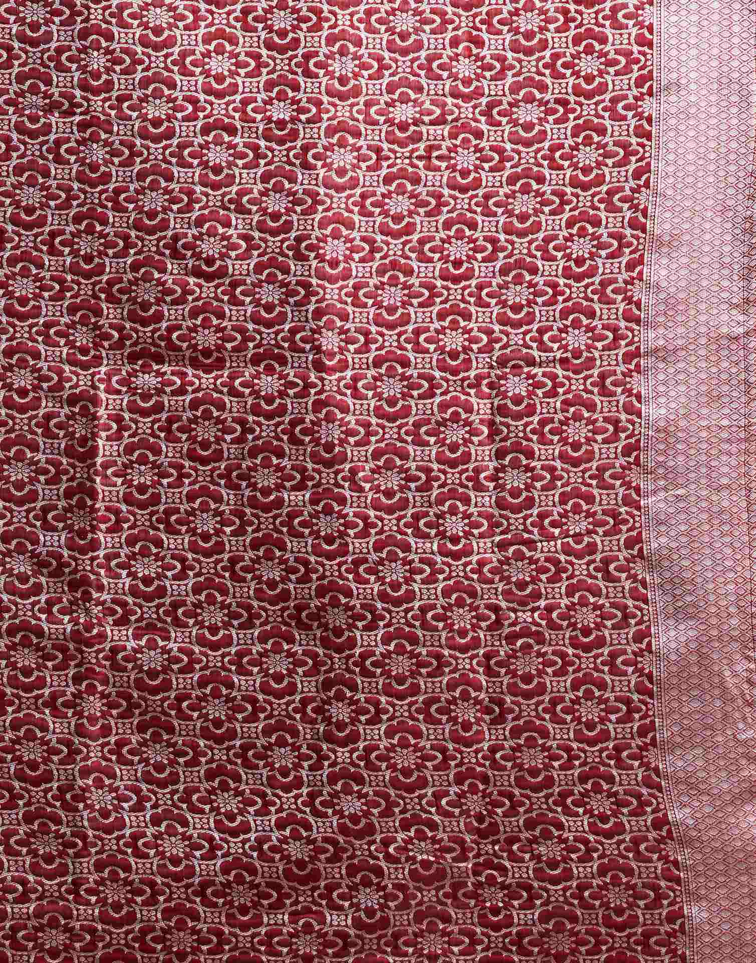 Maroon Silk Woven Saree - Image 7