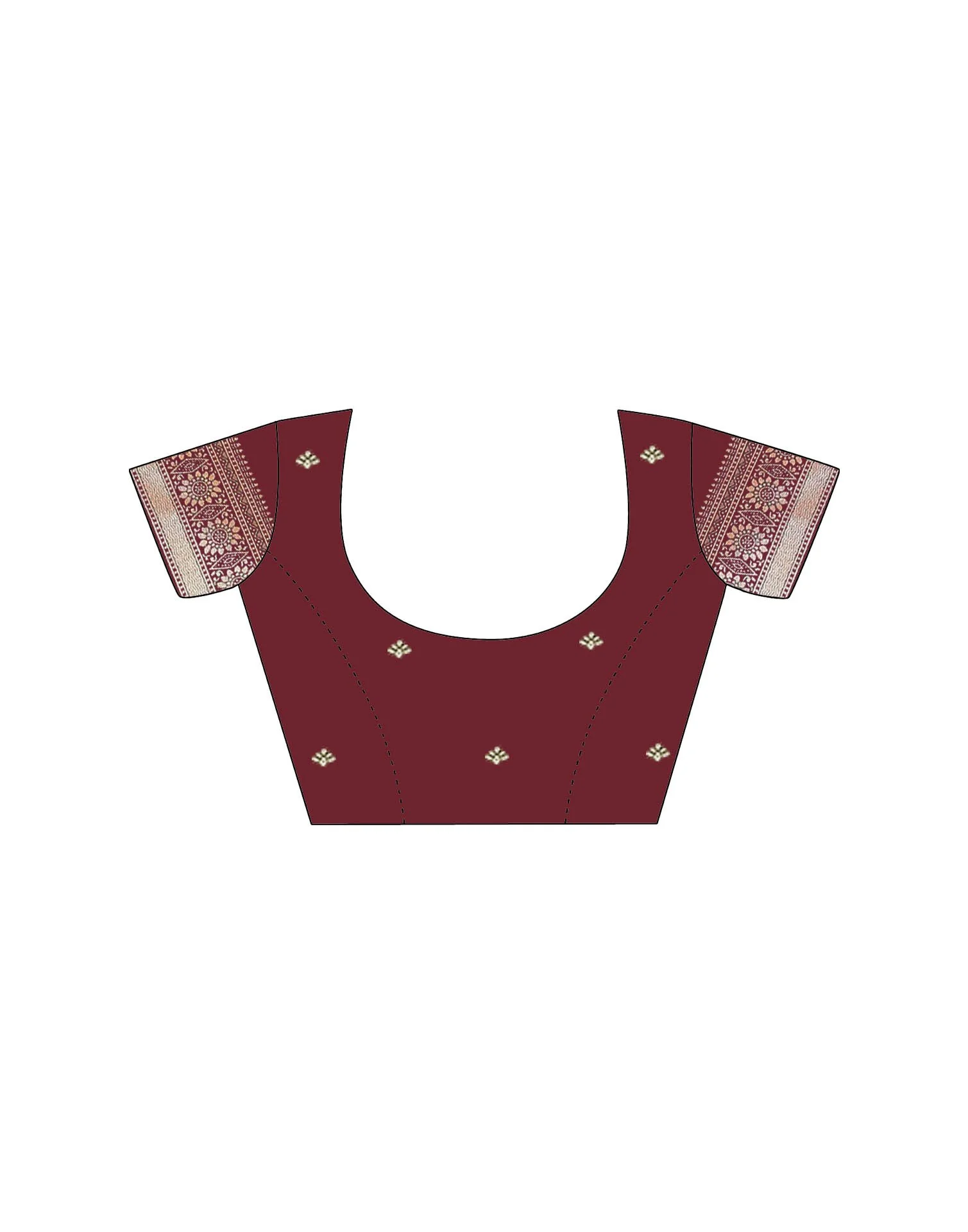 Maroon Silk Woven Saree - Image 8
