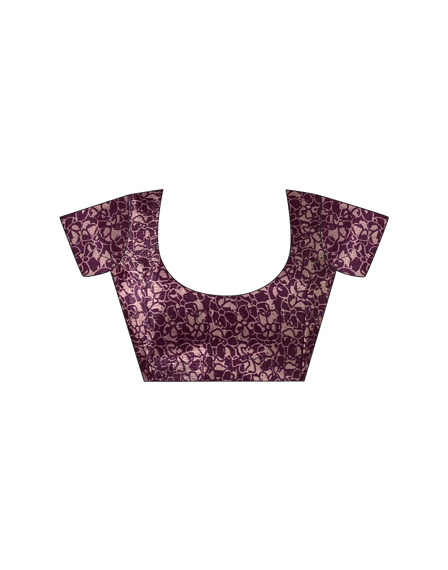 Mauve Cotton Printed Saree - Image 10