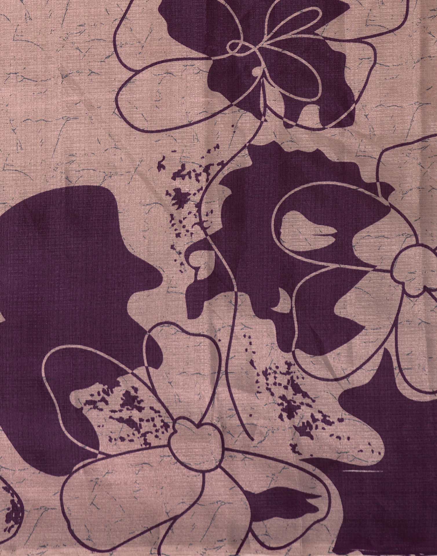 Mauve Cotton Printed Saree - Image 8