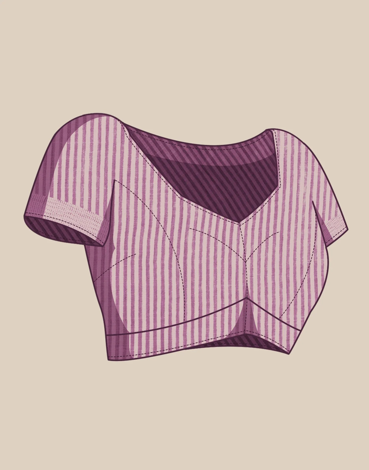 Mauve Cotton Woven Saree - Image 5