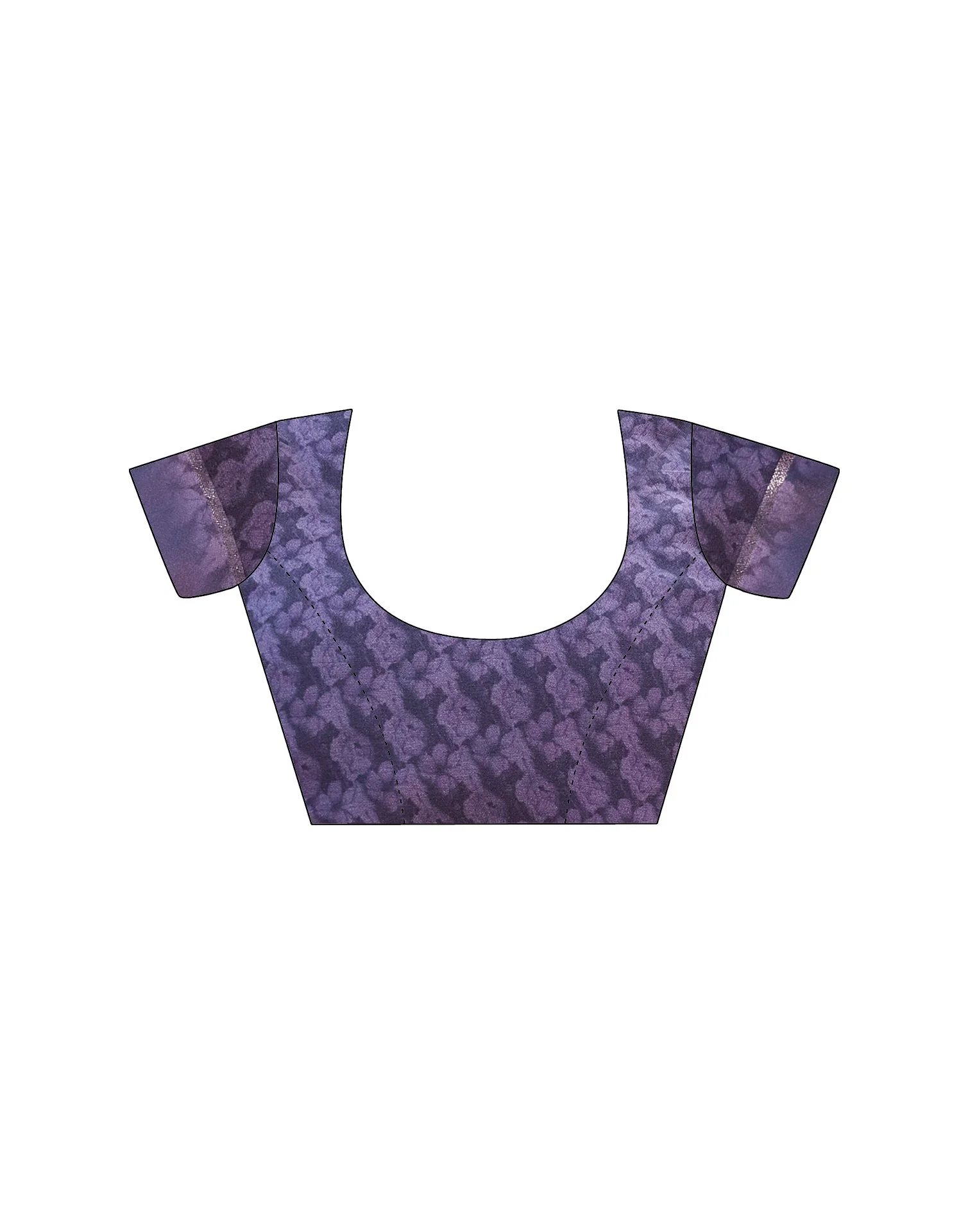 Mauve Georgette Floral Printed Saree - Image 9