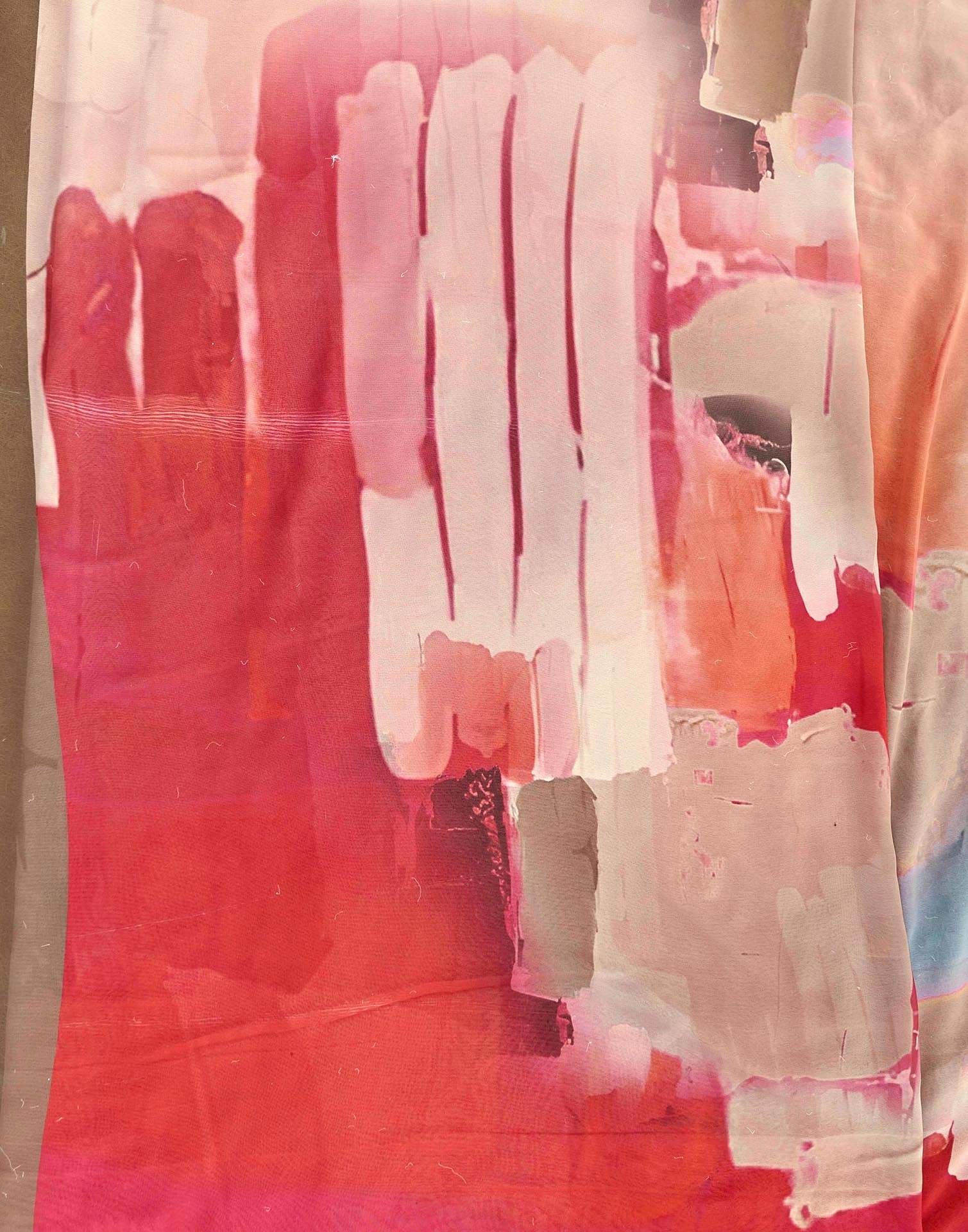 Mauve Georgette Printed Saree - Image 7
