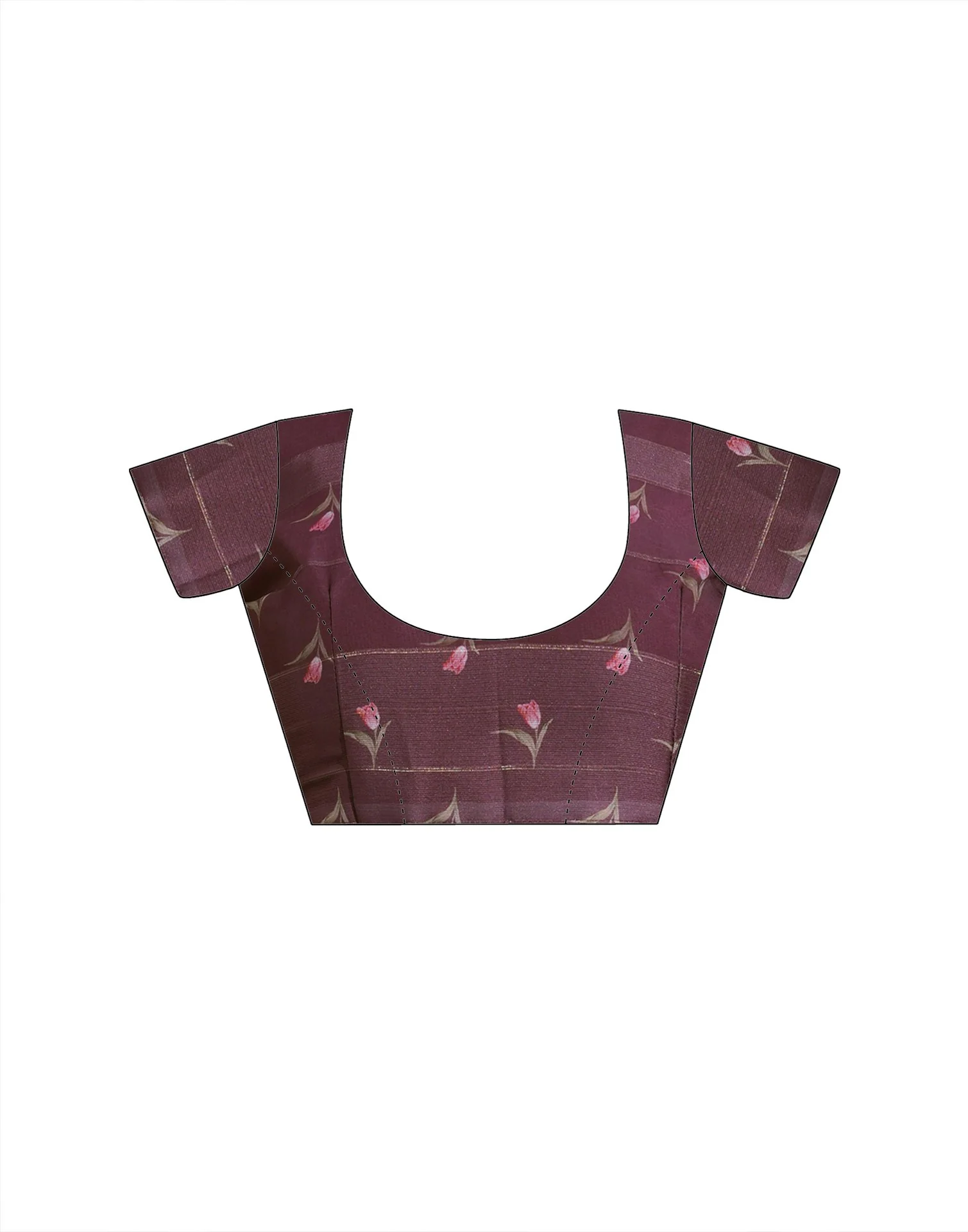 Mauve Georgette Woven Printed Saree - Image 10