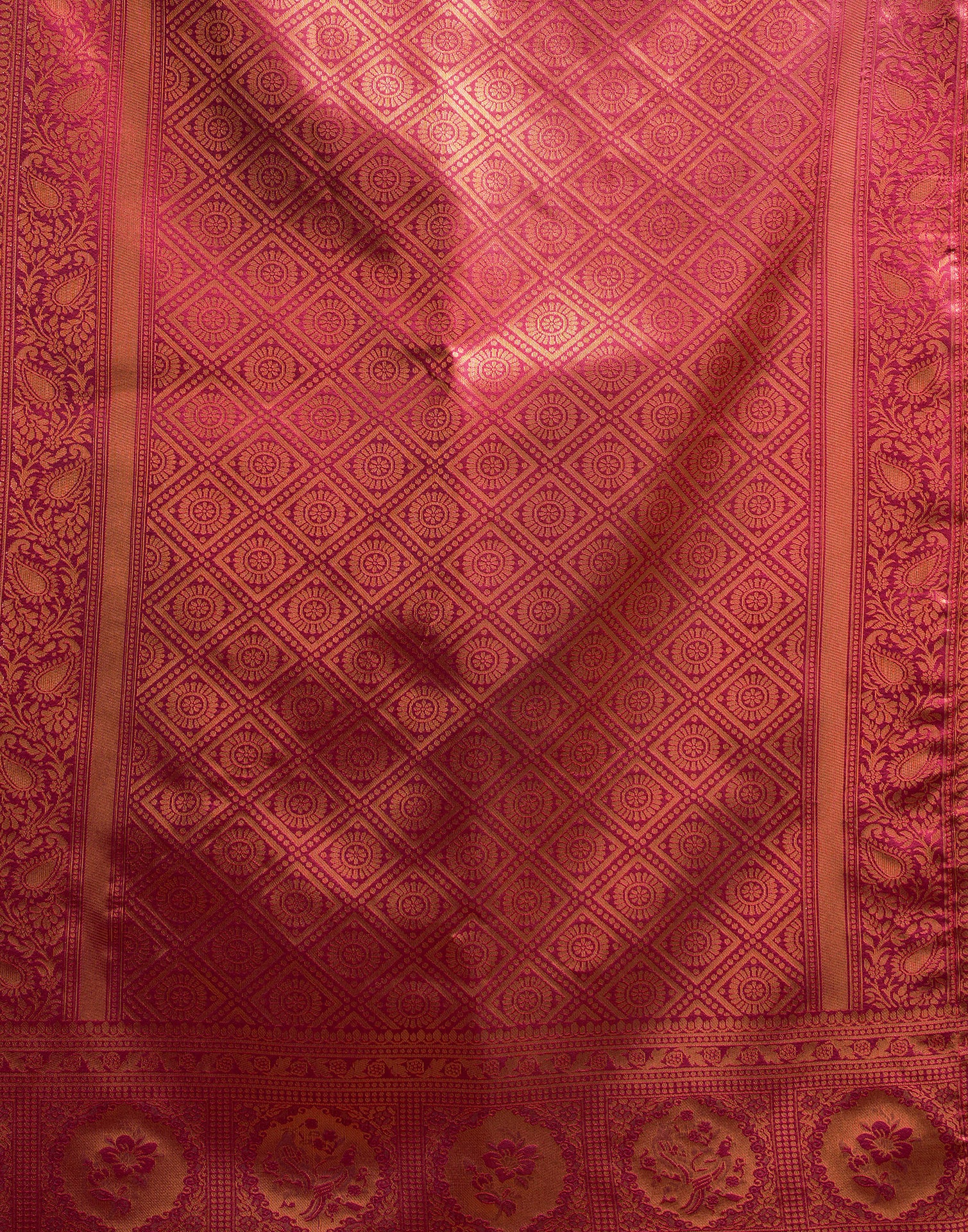 Mauve Silk Woven Kanjivaram Saree - Image 7